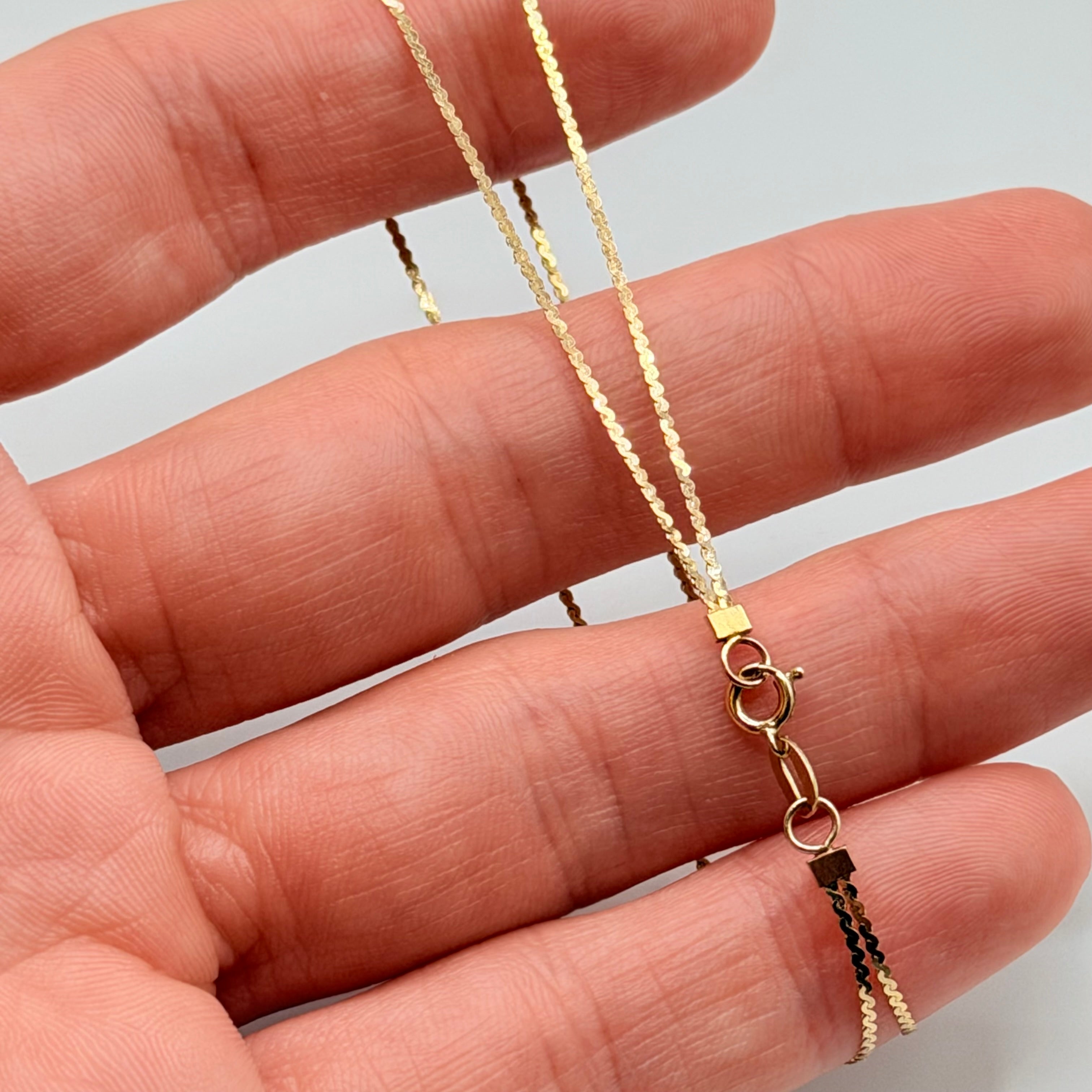 Solid 14K Yellow Gold Bracelet with Double Chain “S” Link 7.25 Inches