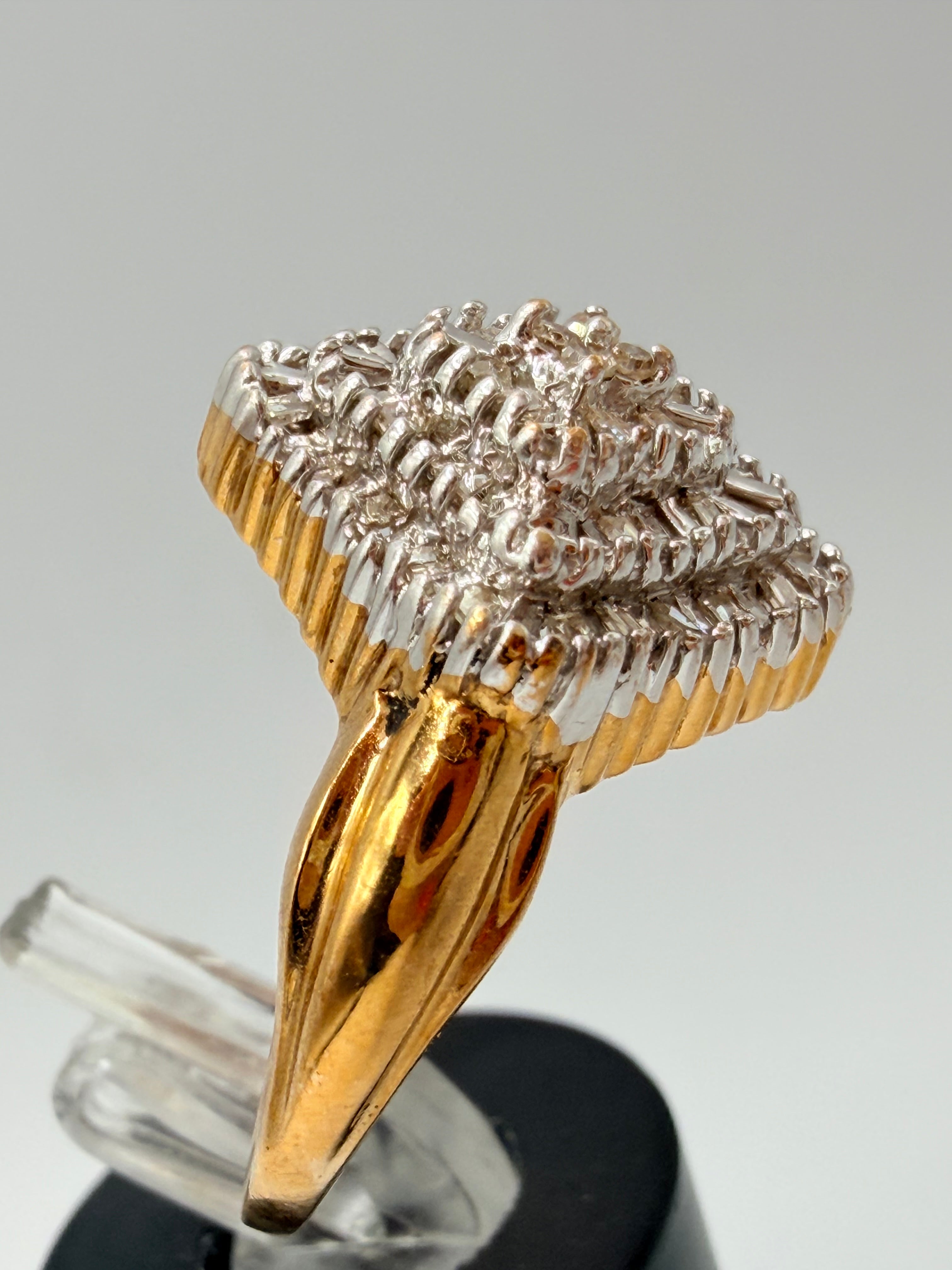 Solid 10K Yellow Gold Ring with Diamonds – Size 7