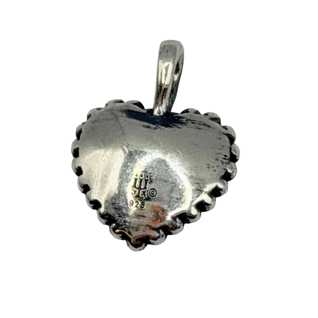 RETIRED James Avery 925 Sterling Silver Beaded Heart Pendant