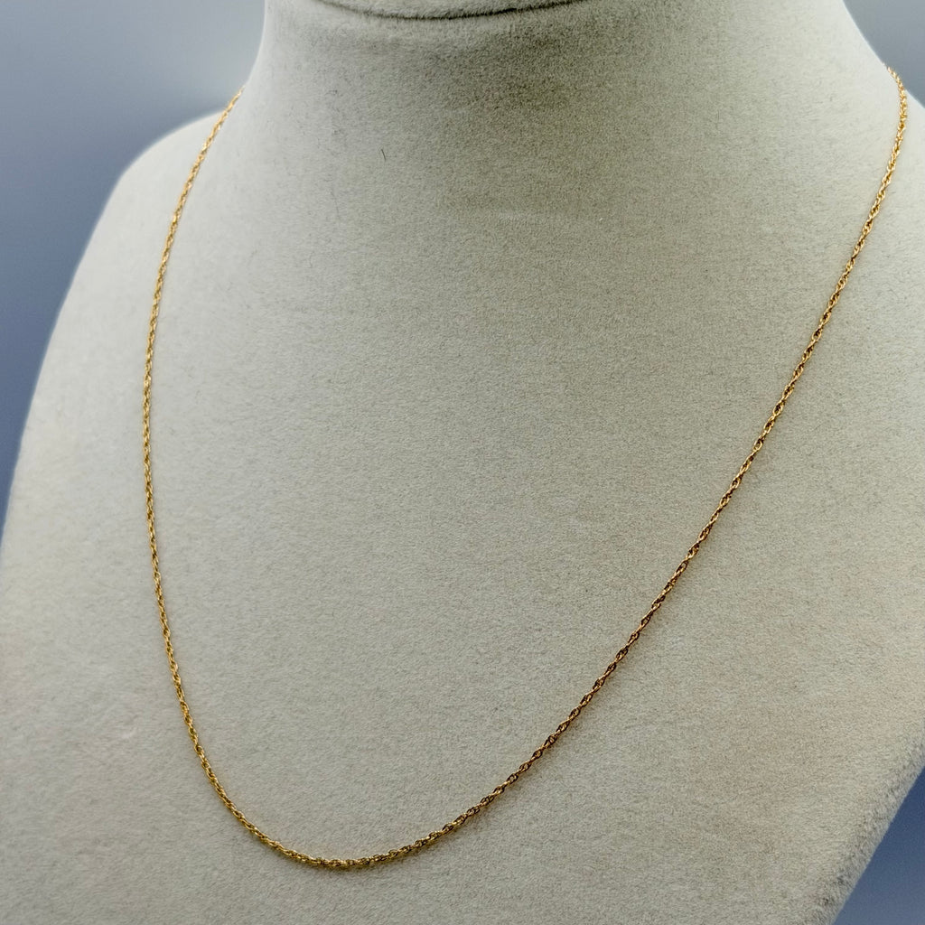 Solid 14K Yellow Gold Chain Necklace 16 Inches