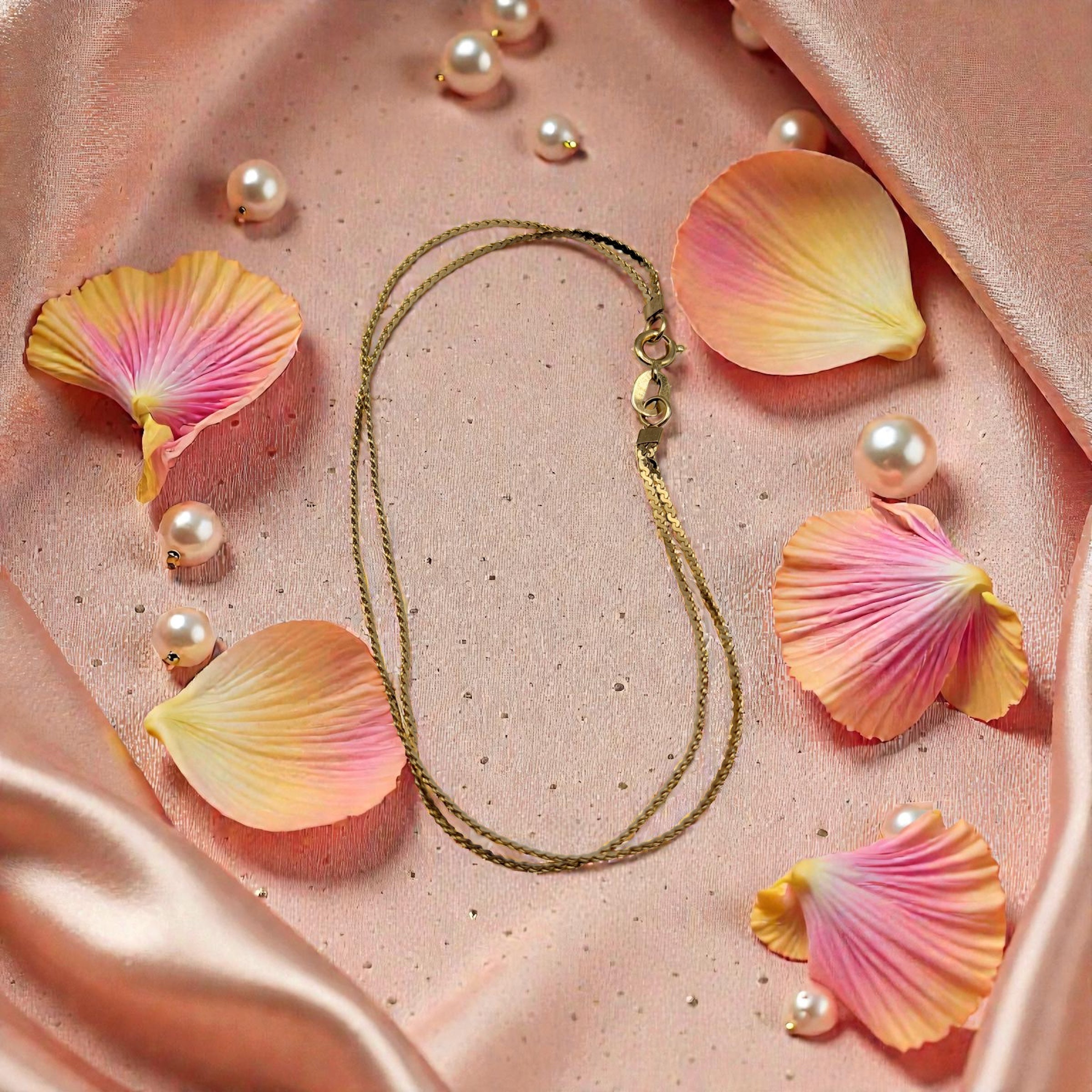 Solid 14K Yellow Gold Bracelet with Double Chain “S” Link 7.25 Inches