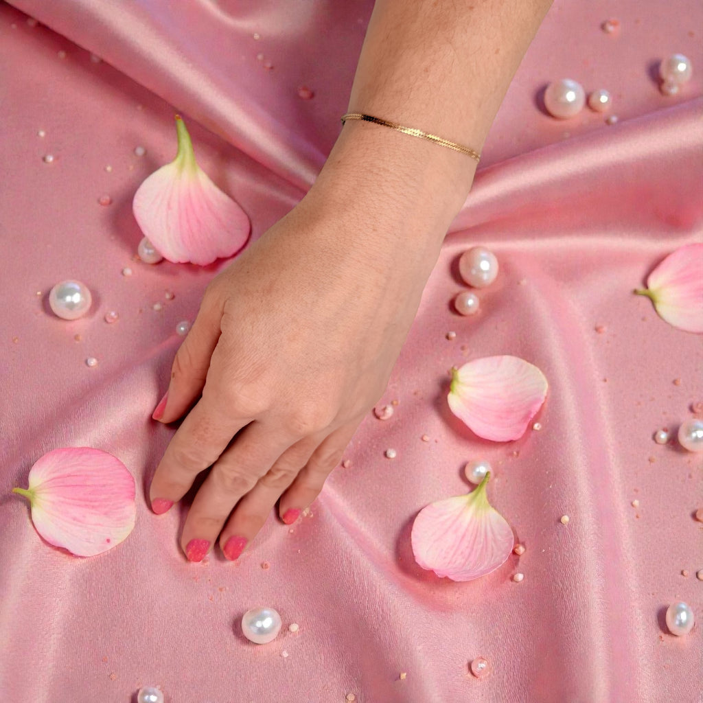 Solid 14K Yellow Gold Bracelet with Double Chain “S” Link 7.25 Inches