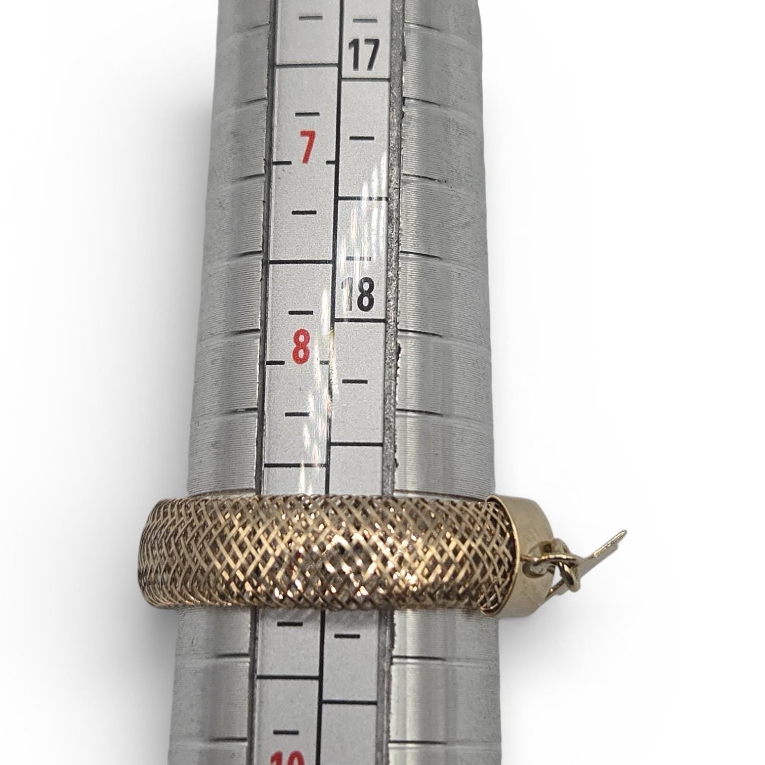 10K Solid Gold Mesh Ring with Star Charm, Stretch Ring, Size 9 and Up