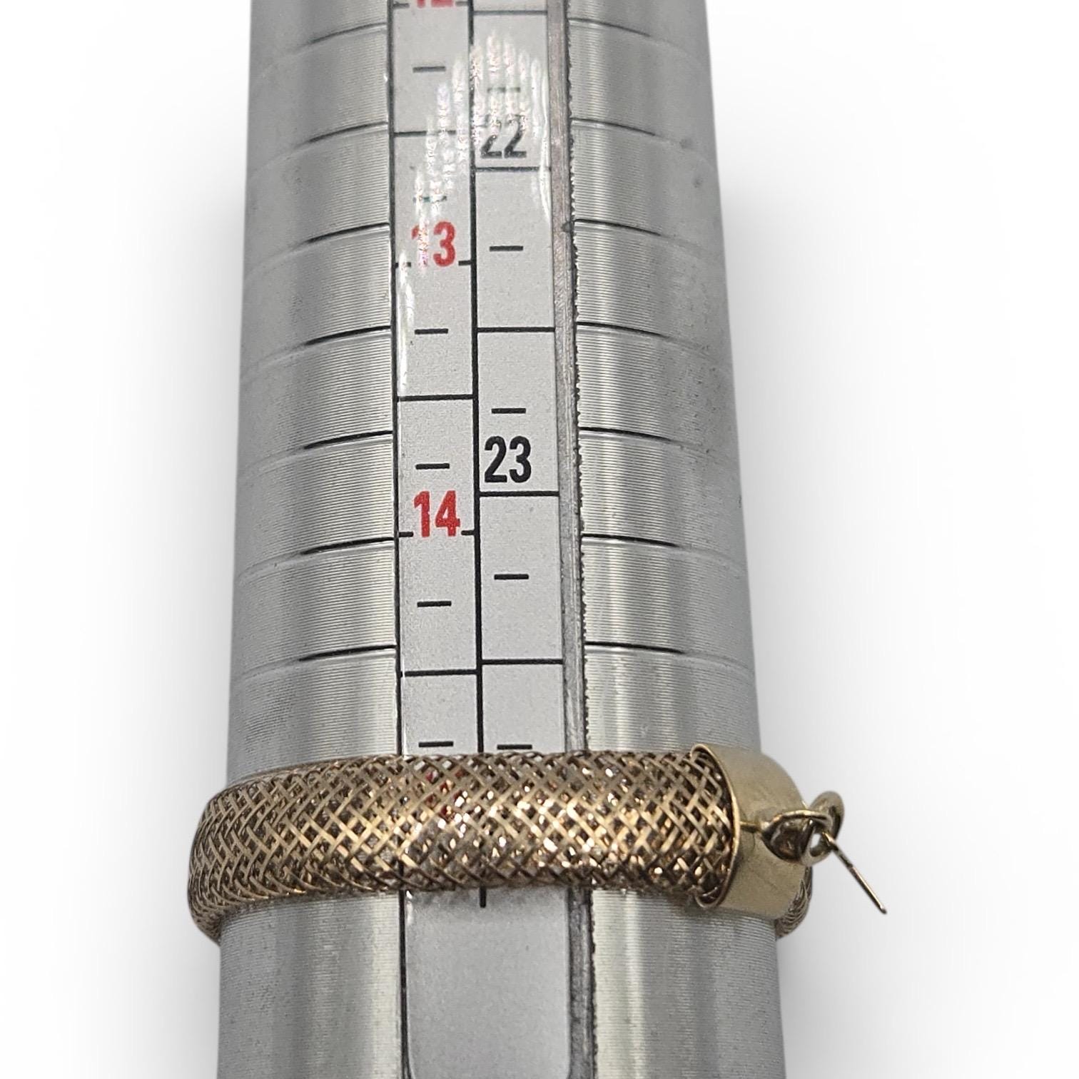 10K Solid Gold Mesh Ring with Star Charm, Stretch Ring, Size 9 and Up