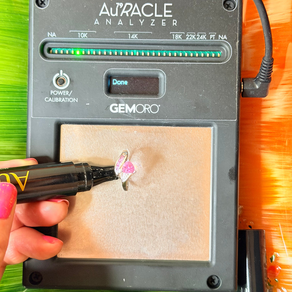 Solid 10K White Gold Ring with Trillion-Cut Pink Topaz - Size 6.75