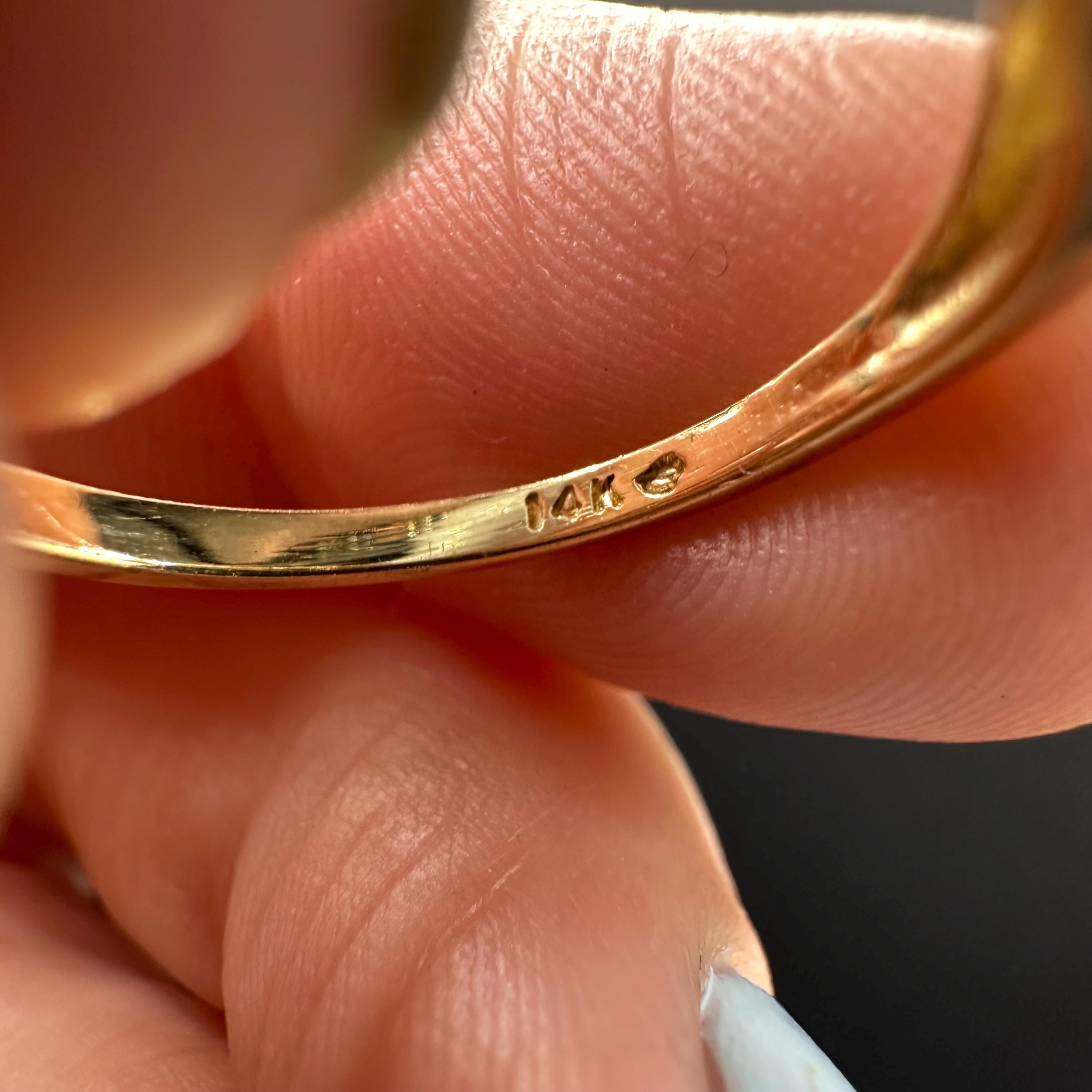 14K Gold Ring with Amethyst and Diamond Accent Size 6.25
