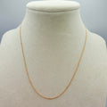 Solid 14K Yellow Gold Curb Chain Necklace 15 Inches