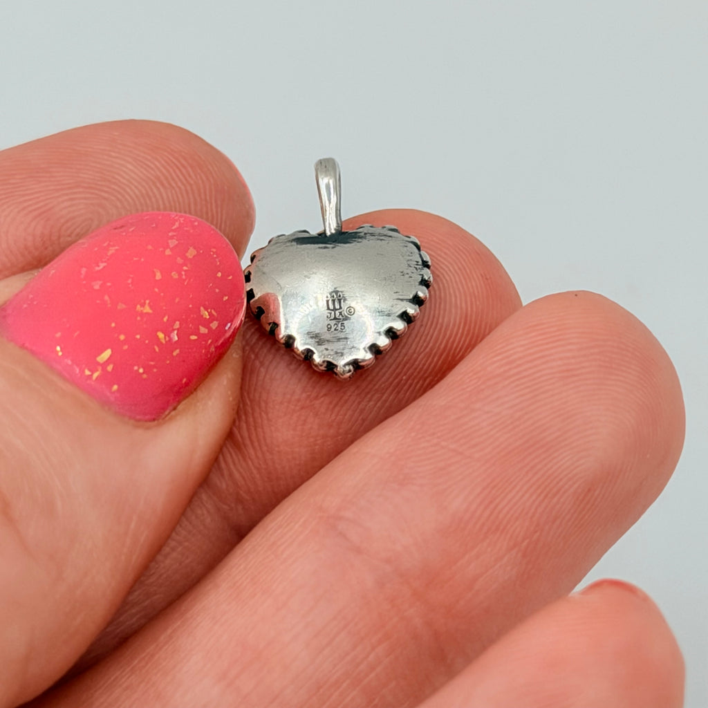 RETIRED James Avery 925 Sterling Silver Beaded Heart Pendant