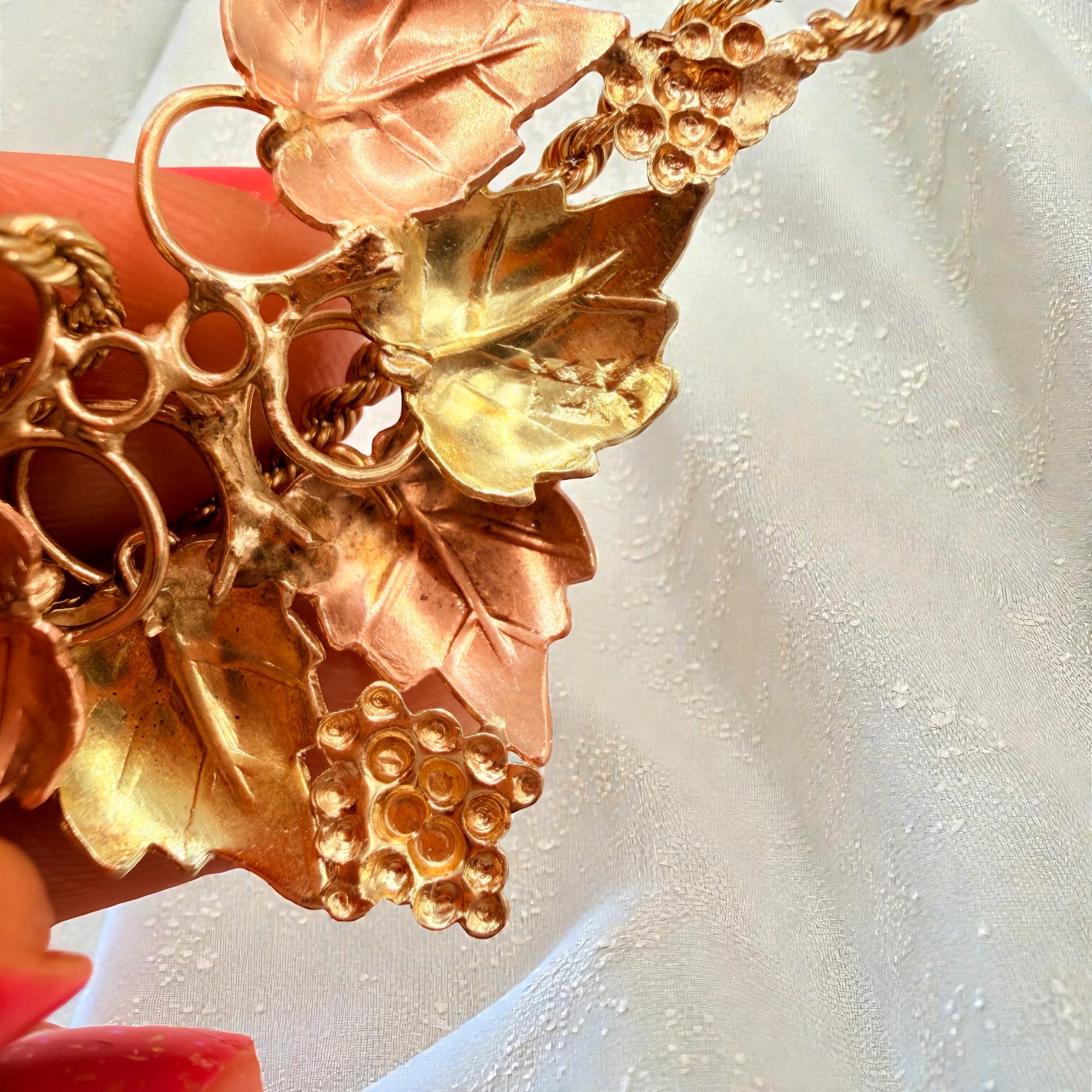 Black Hills Solid 12K Gold Bracelet with Multi-Color Leaves 5.25 Inches