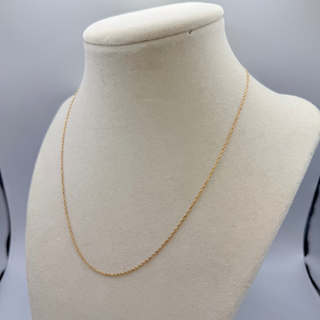 Solid 14K Yellow Gold Chain Necklace 16 Inches