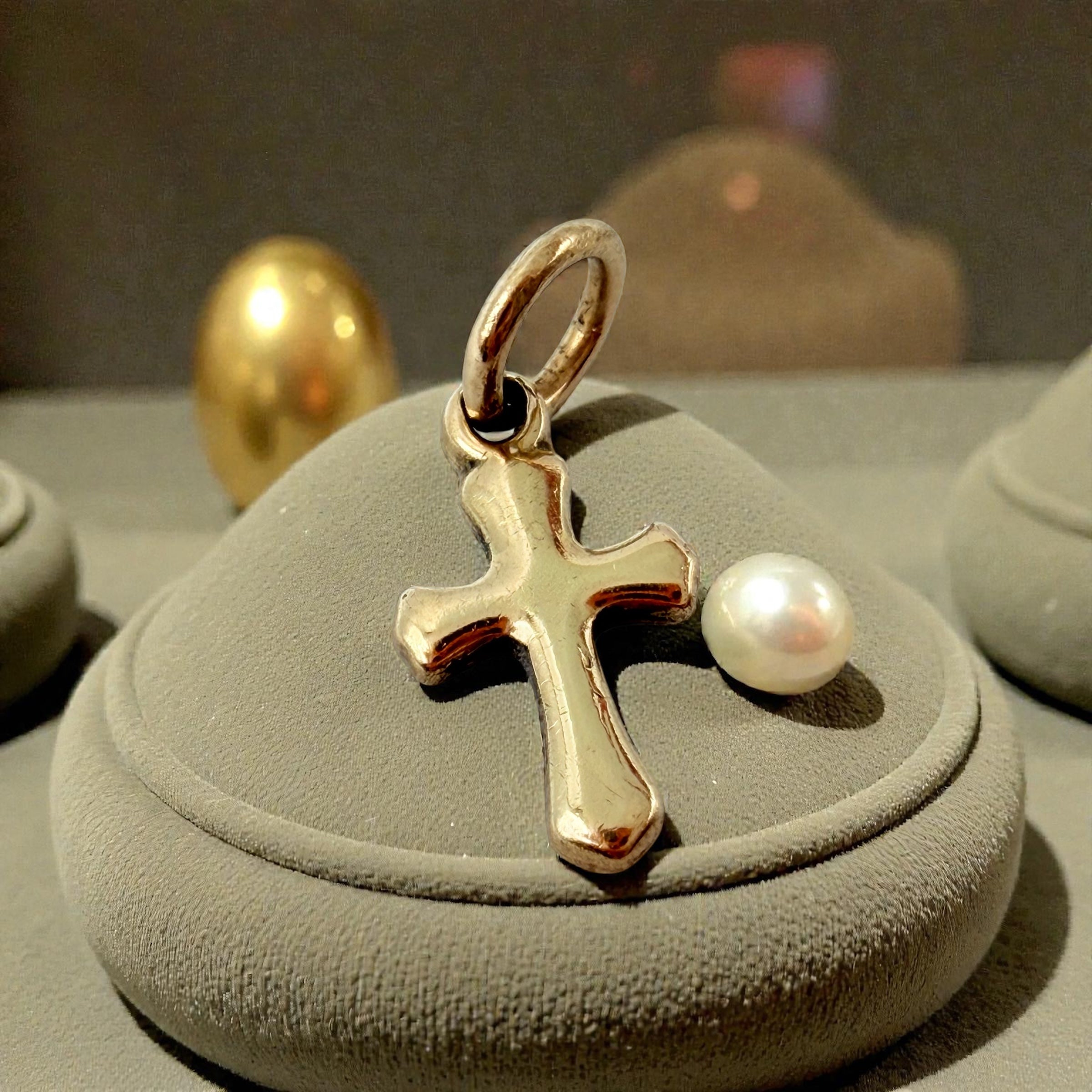 James Avery Solid 14K Yellow Gold Cross Charm With Uncut Loop