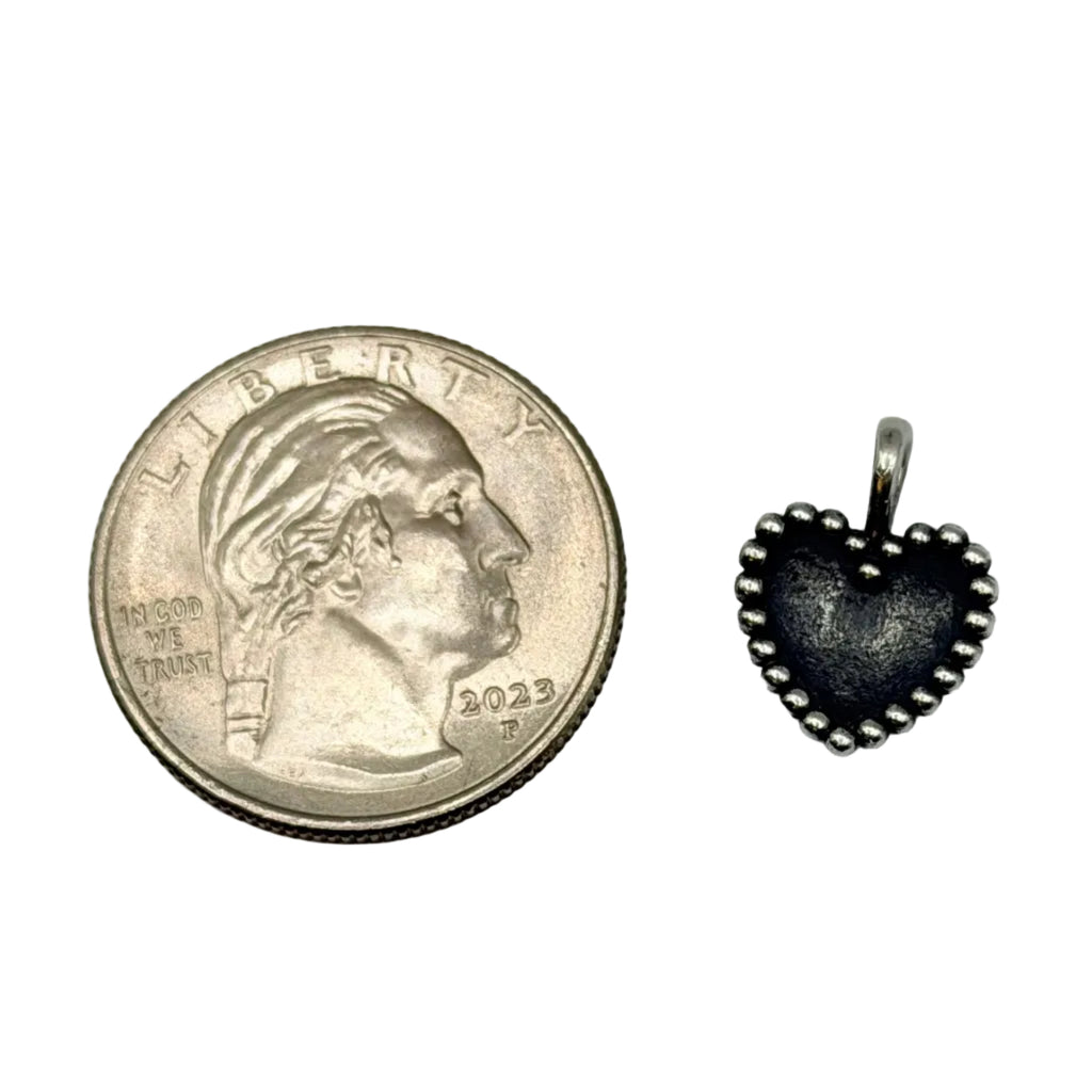 RETIRED James Avery 925 Sterling Silver Beaded Heart Pendant
