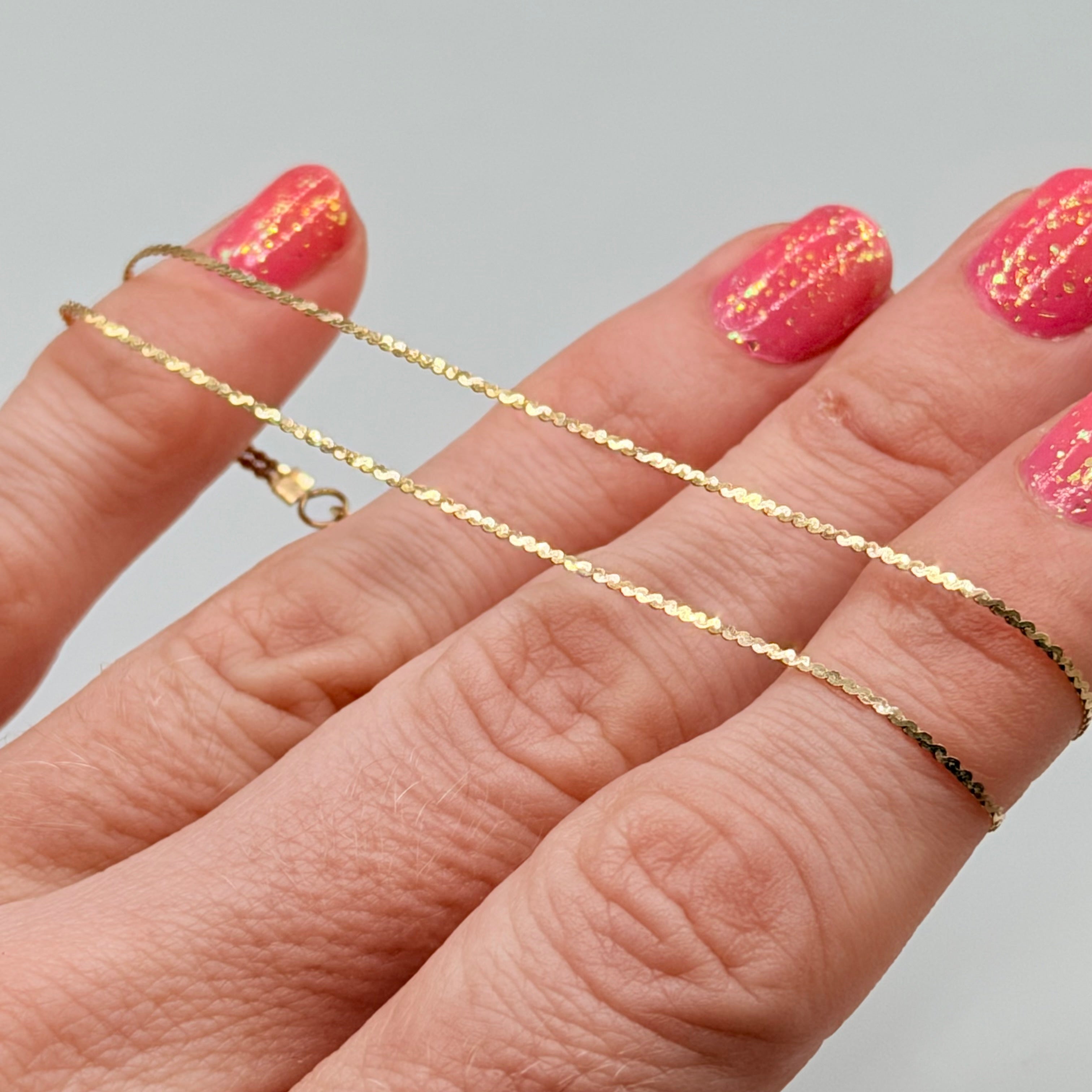 Solid 14K Yellow Gold Bracelet with Double Chain “S” Link 7.25 Inches