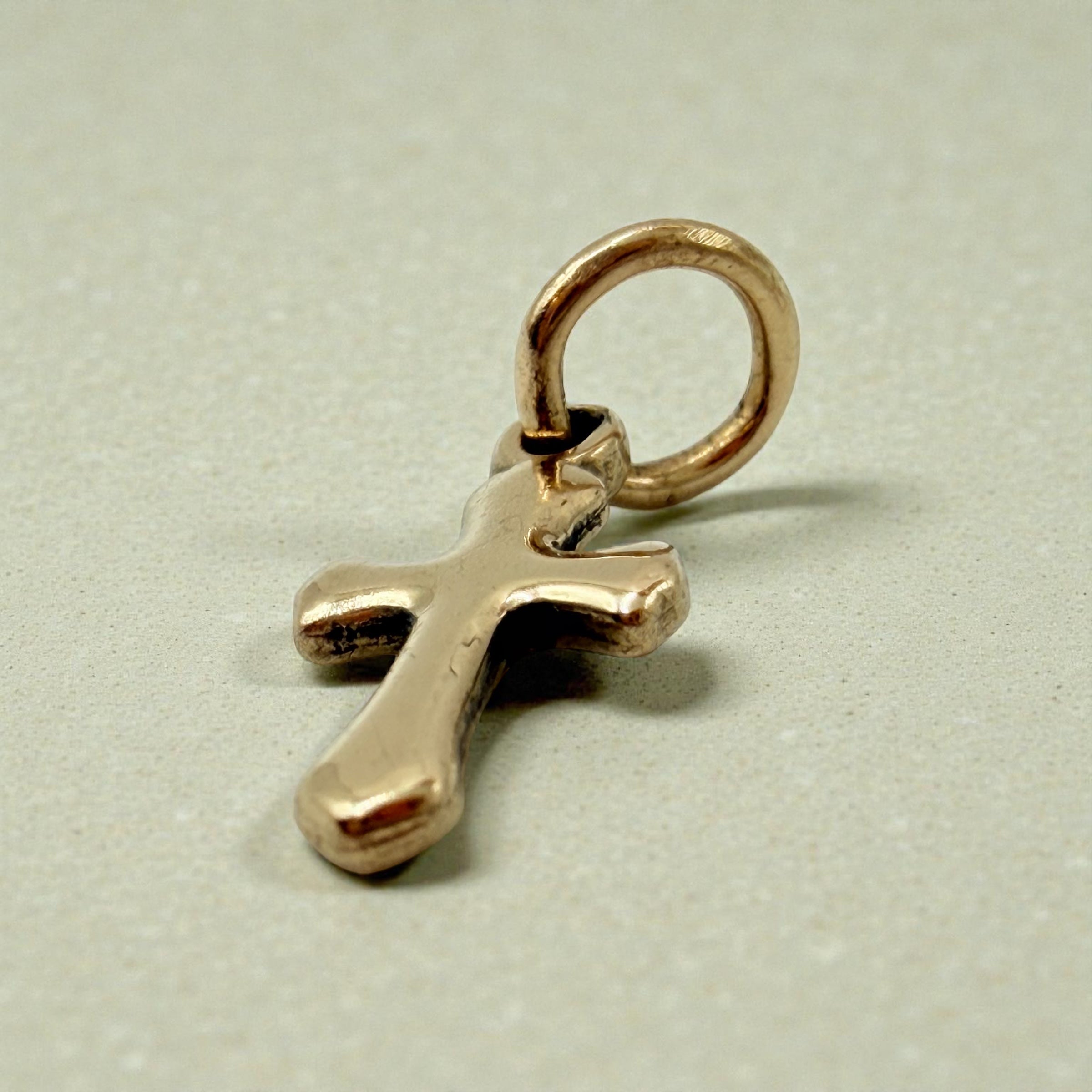 James Avery Solid 14K Yellow Gold Cross Charm With Uncut Loop