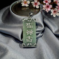 925 Sterling Silver Asian Necklace Pendant with Green Jade