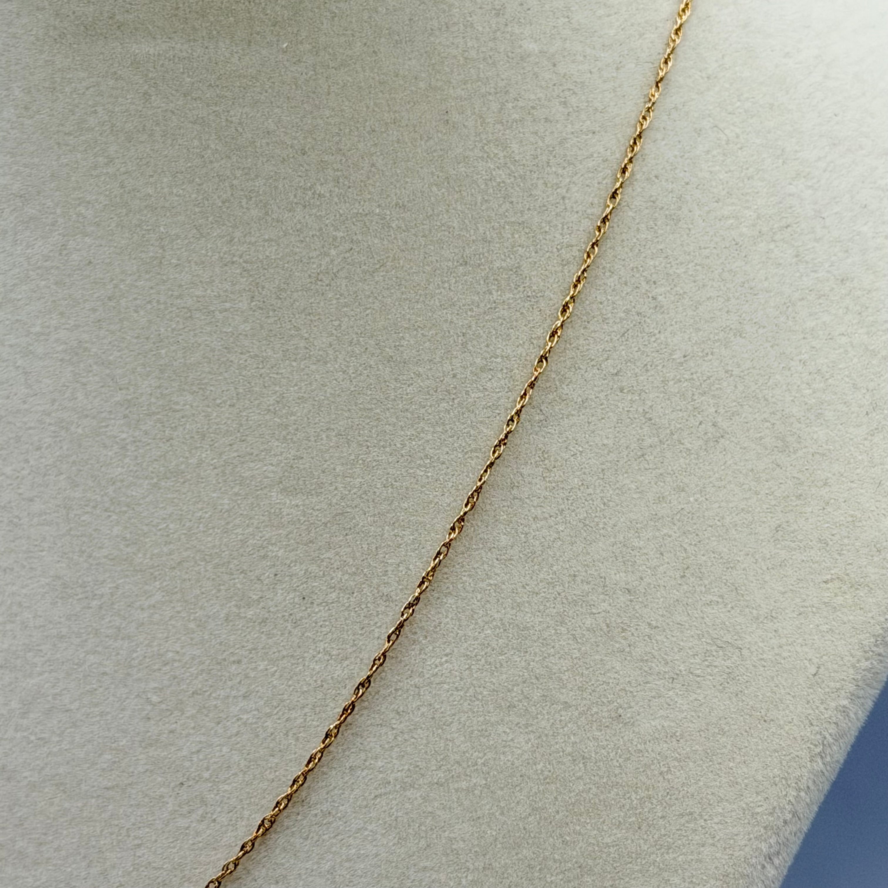 Solid 14K Yellow Gold Chain Necklace 16 Inches