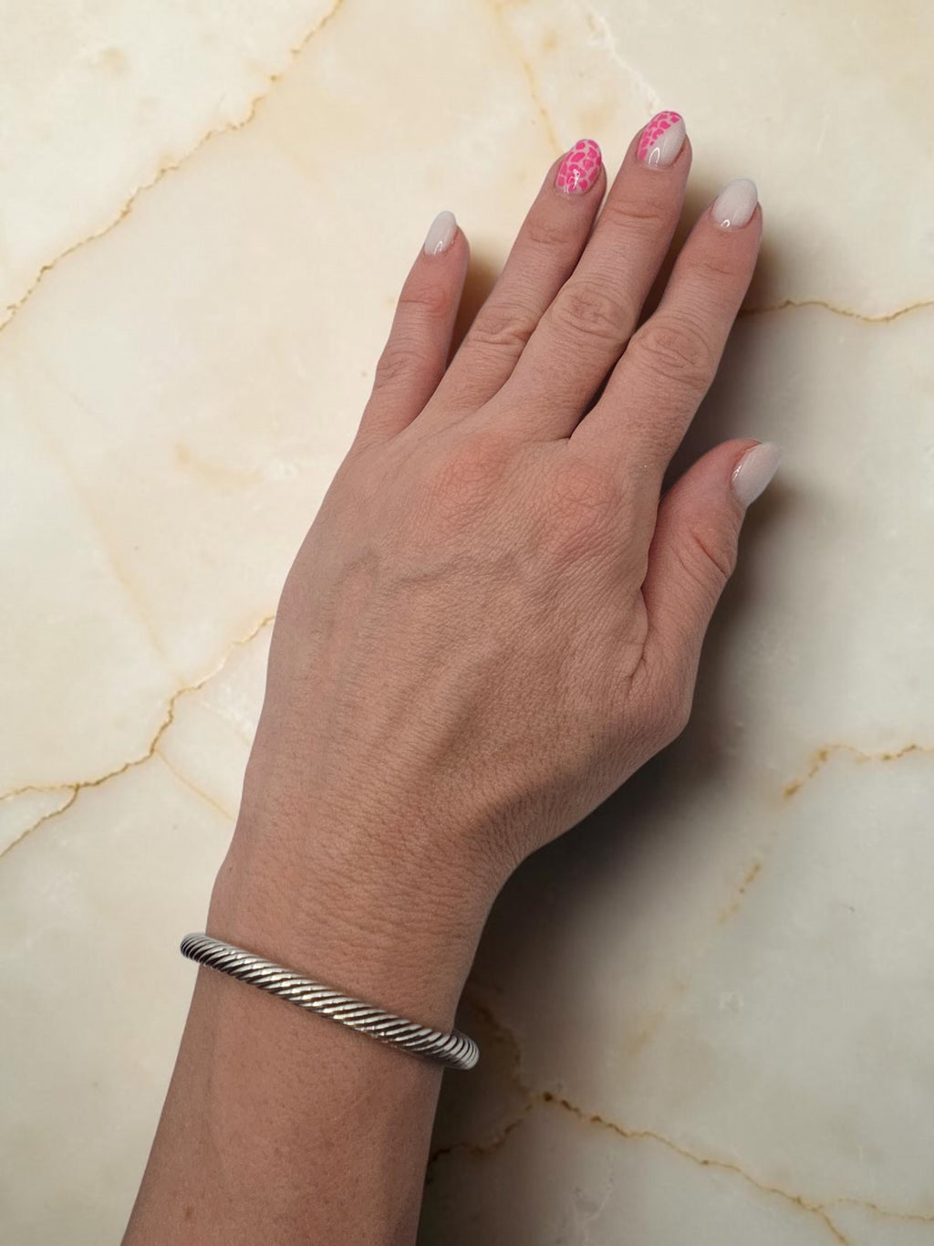 David Yurman Sterling Silver Solid 14K Gold Blue Topaz Cable Bracelet - Large