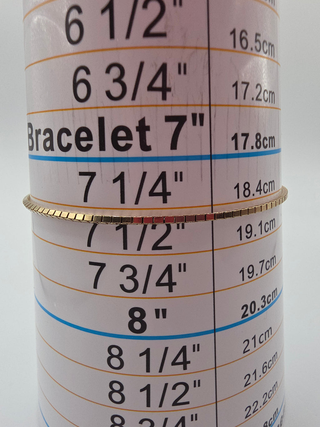 Vintage UnoAErre 585 Solid 14K Yellow Gold Box Chain Italy Bracelet - 7.25 Inch