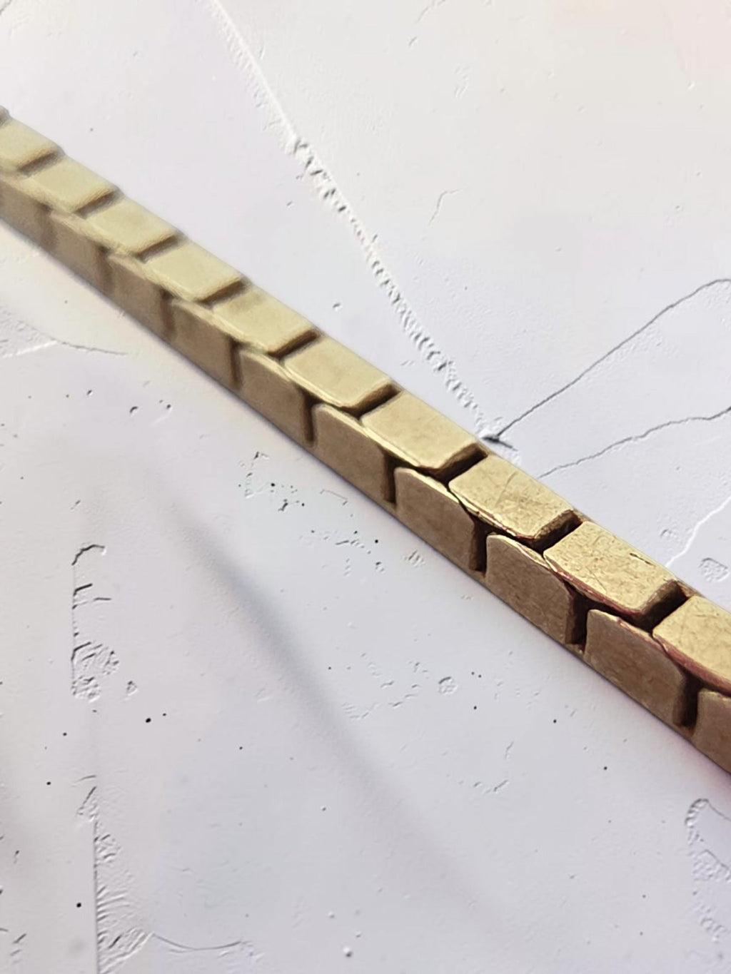 Vintage UnoAErre 585 Solid 14K Yellow Gold Box Chain Italy Bracelet - 7.25 Inch