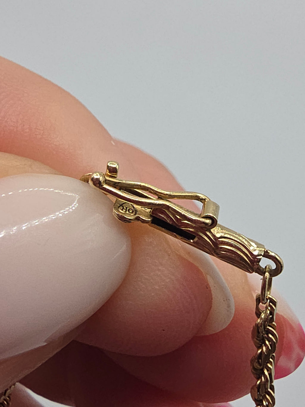 Vintage OroAmerica Solid 14K Yellow Gold Twisted Rope Chain Bracelet - 7.5 Inch