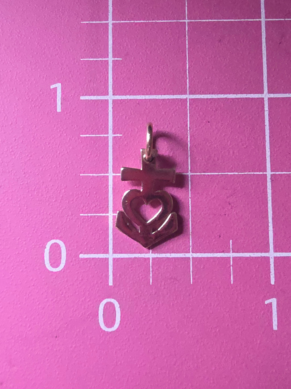 RETIRED James Avery Solid 14K Gold Faith Hope Love Anchor Charm Pendant - Uncut