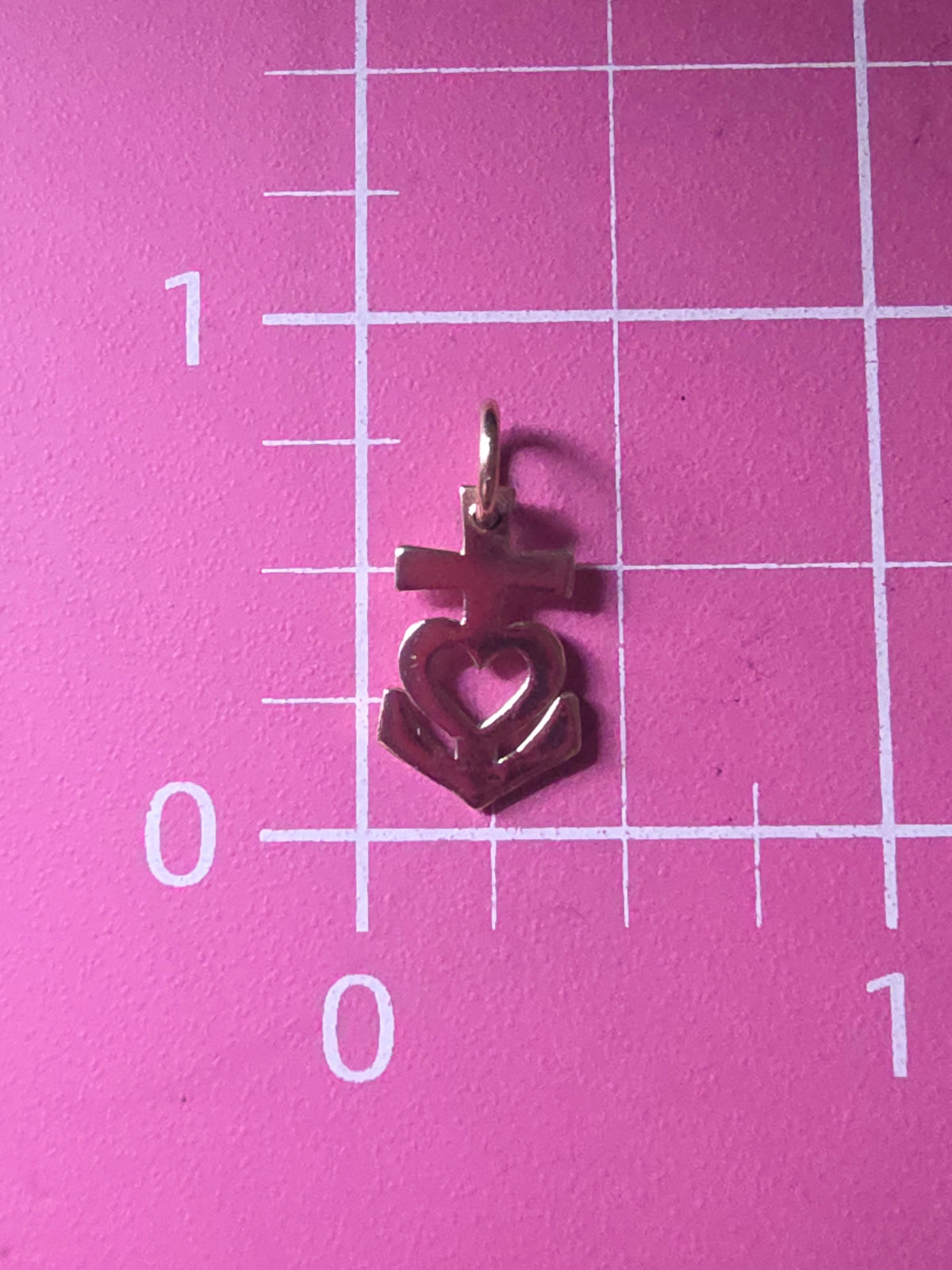 RETIRED James Avery Solid 14K Gold Faith Hope Love Anchor Charm Pendant - Uncut