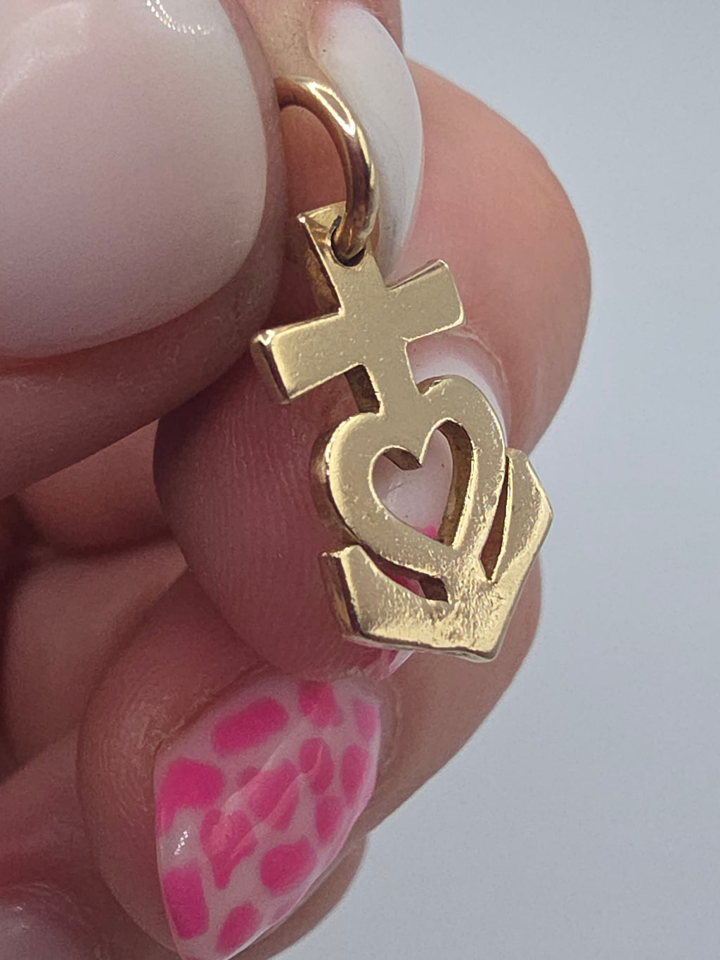 RETIRED James Avery Solid 14K Gold Faith Hope Love Anchor Charm Pendant - Uncut