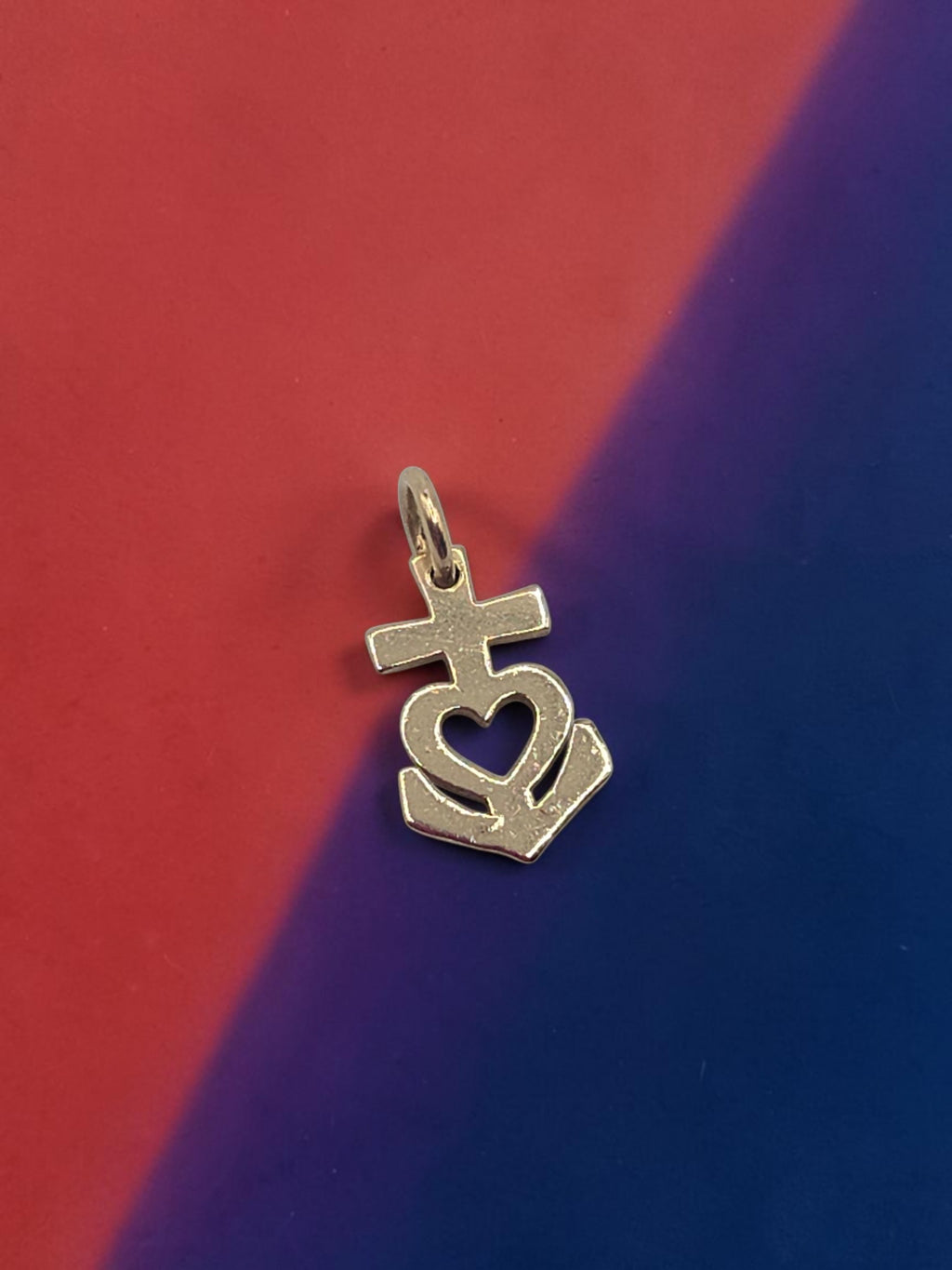 RETIRED James Avery Solid 14K Gold Faith Hope Love Anchor Charm Pendant - Uncut