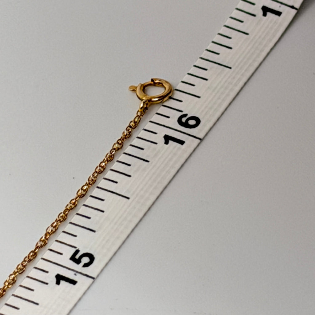 Solid 14K Yellow Gold Chain Necklace 16 Inches