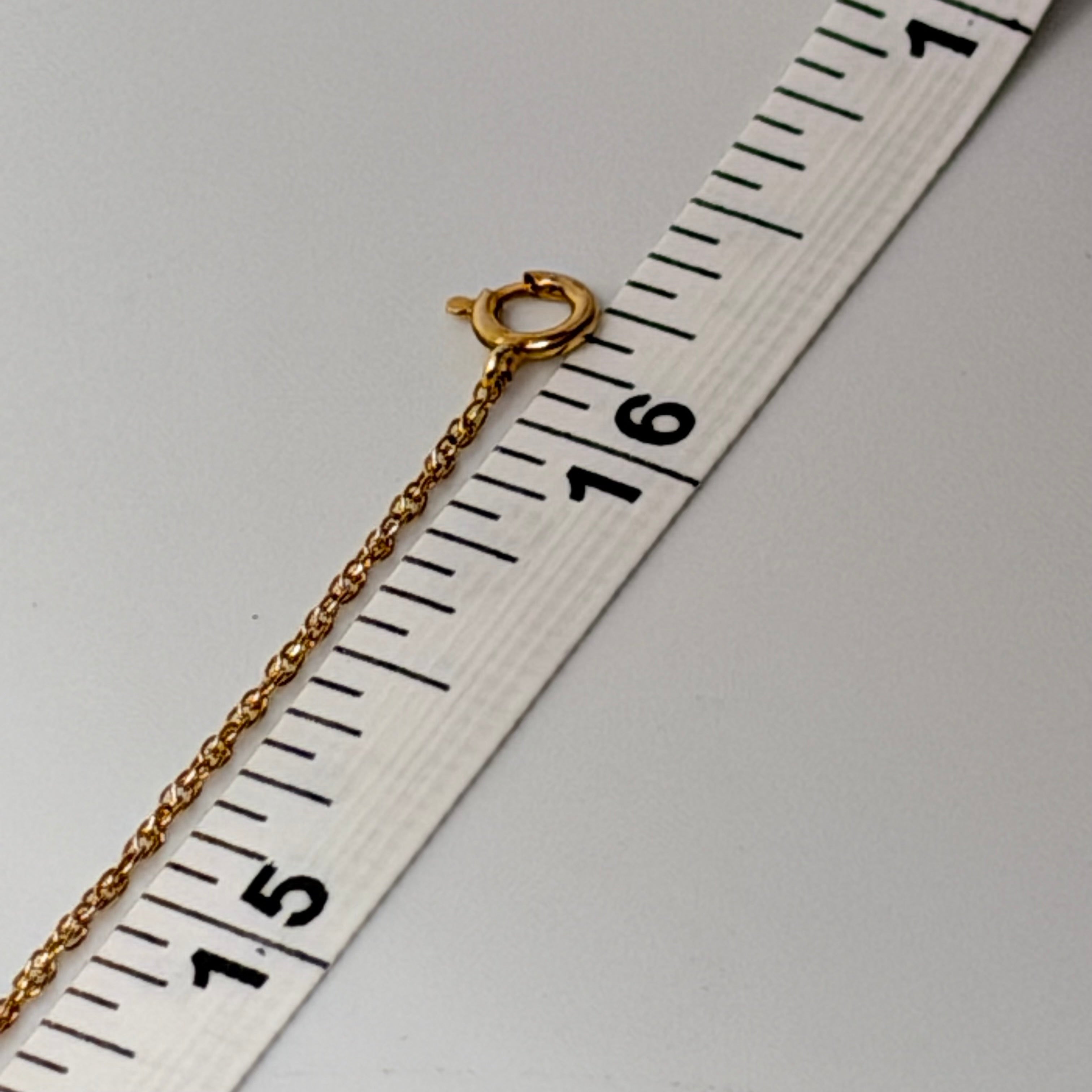 Solid 14K Yellow Gold Chain Necklace 16 Inches
