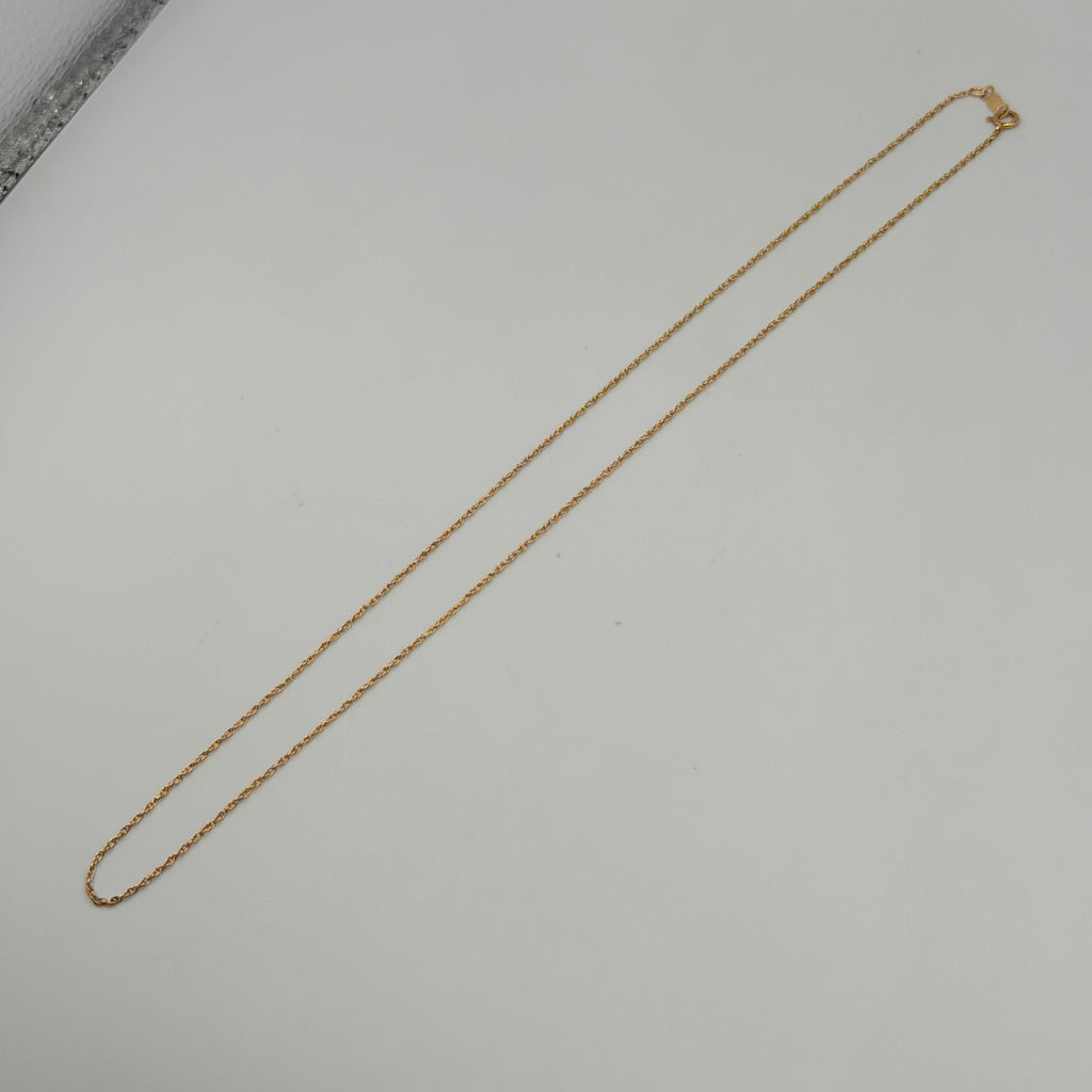 Solid 14K Yellow Gold Chain Necklace 16 Inches