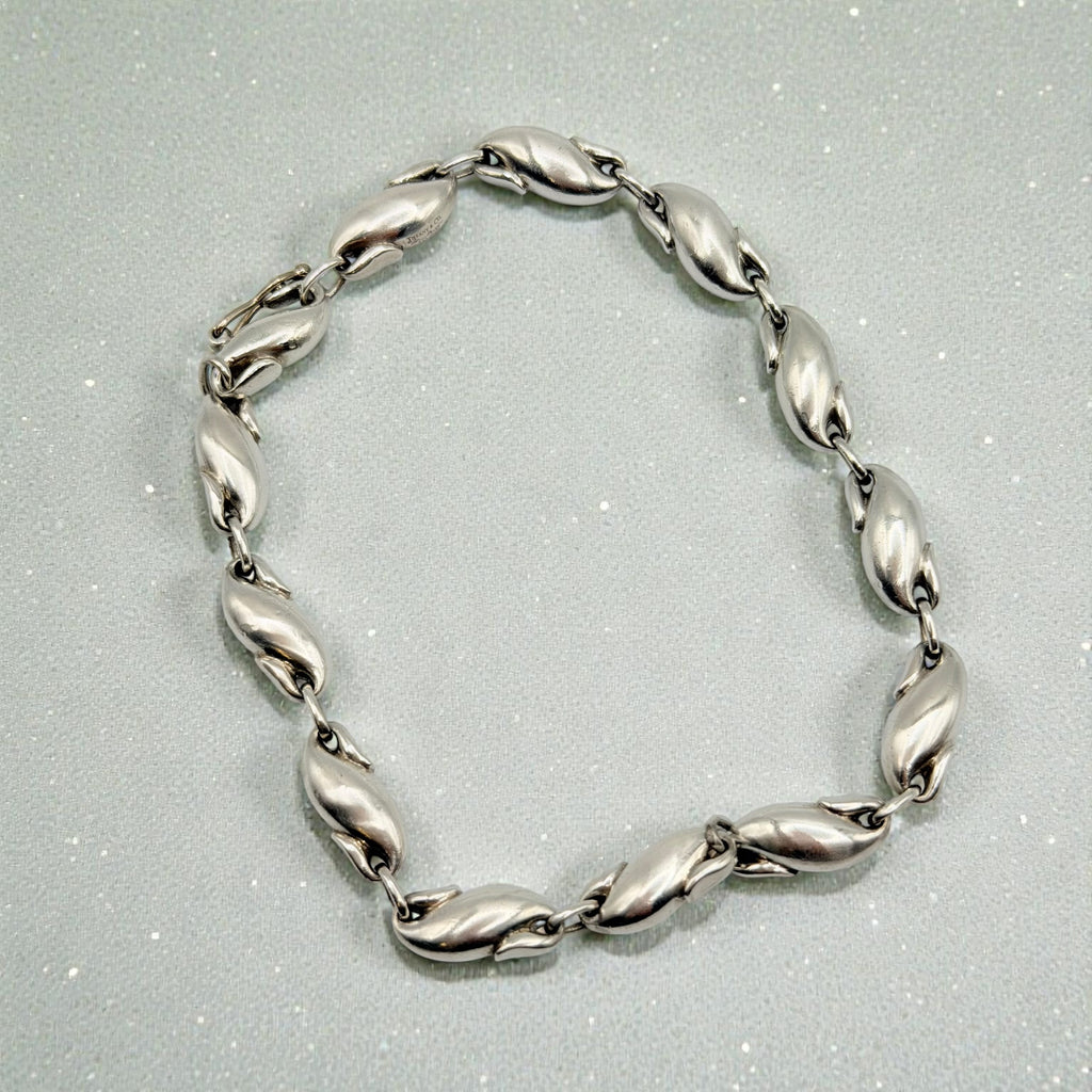 Tiffany & Co. Elsa Peretti Sterling Silver Seahorse Link Bracelet – 8 Inches