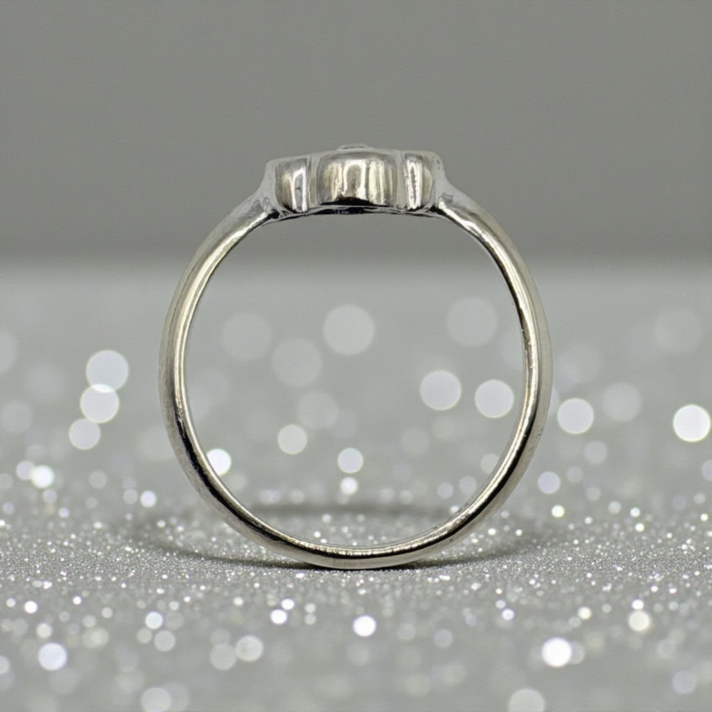 Solid 14K White Gold Blue Spinel Ring – Size 6