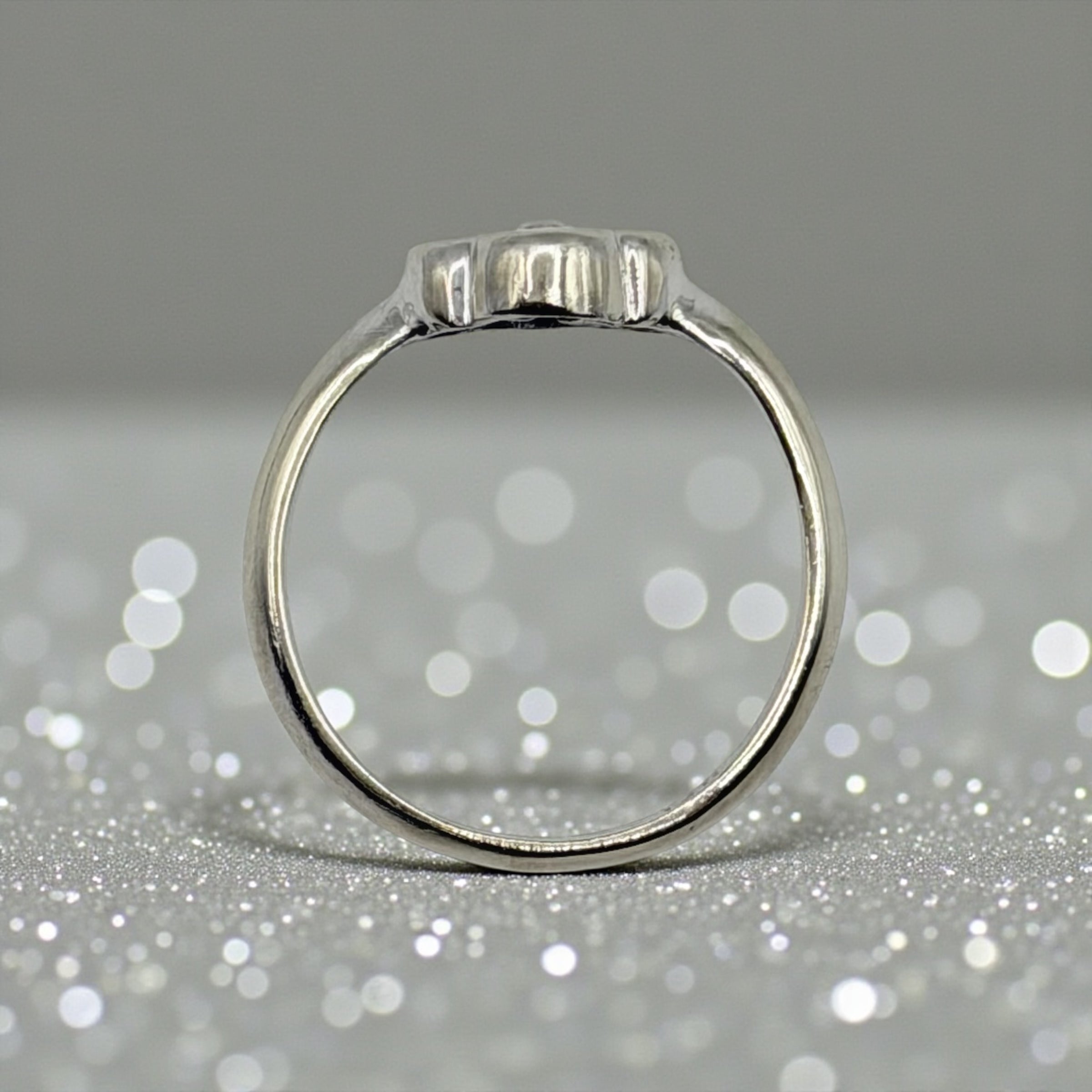 Solid 14K White Gold Blue Spinel Ring – Size 6