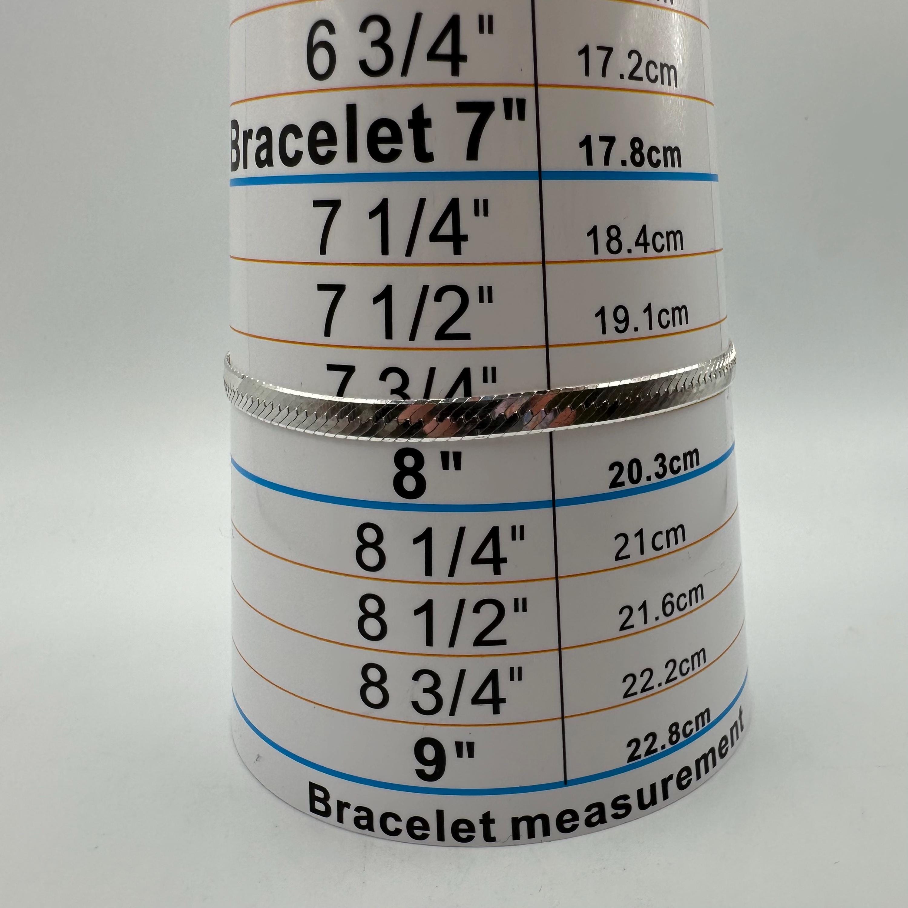 925 Sterling Silver Flat Linked Bracelet Chain, 7.75 Inch Milor Italy Bracelet