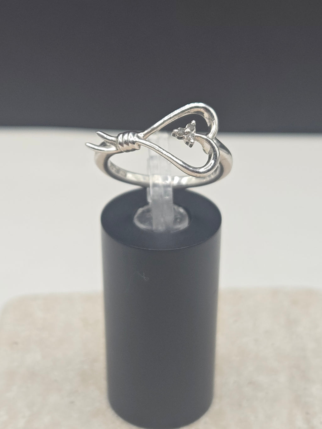 925 Sterling Silver Knots of Love Open Heart Ring with Gemstones - Size 7.25