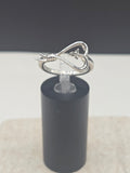 925 Sterling Silver Knots of Love Open Heart Ring with Gemstones - Size 7.25