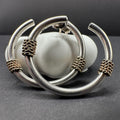 925 Sterling Silver and 14k Gold Accents Hoop Earrings