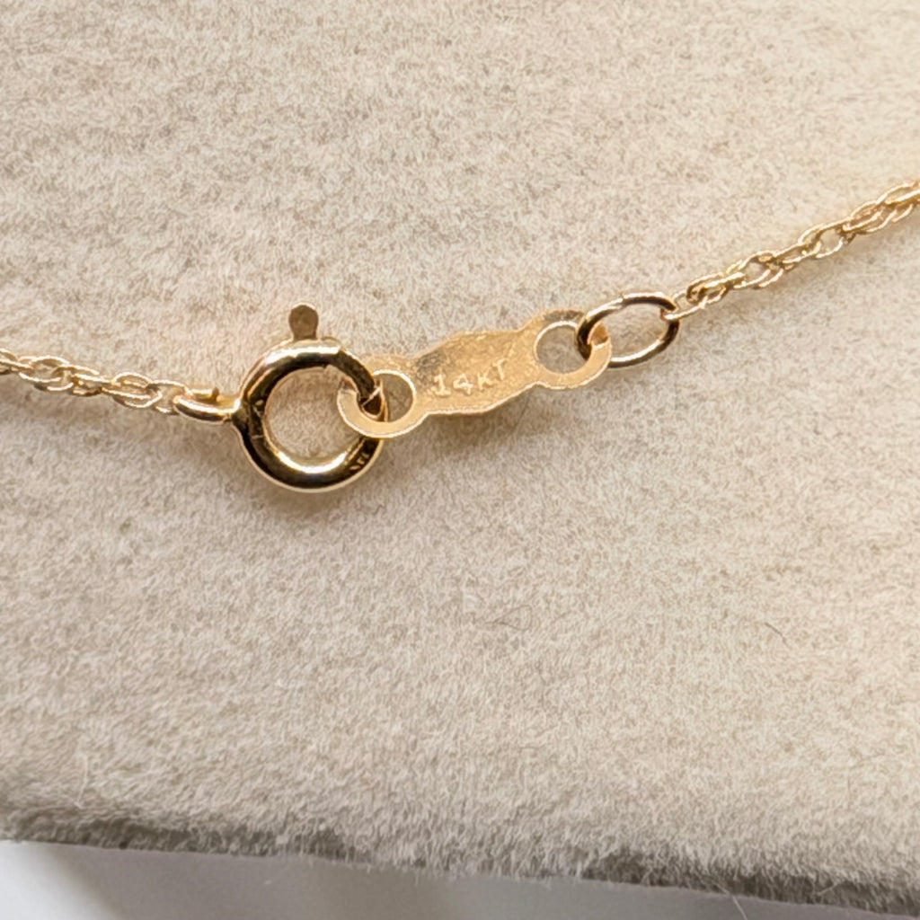 Solid 14K Yellow Gold Chain Necklace 16 Inches