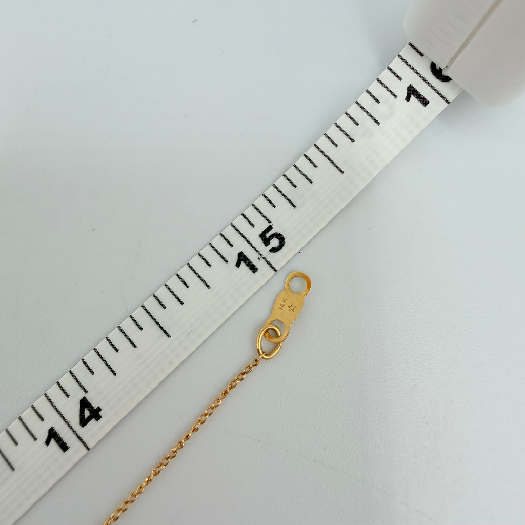 Solid 14K Yellow Gold Curb Chain Necklace 15 Inches