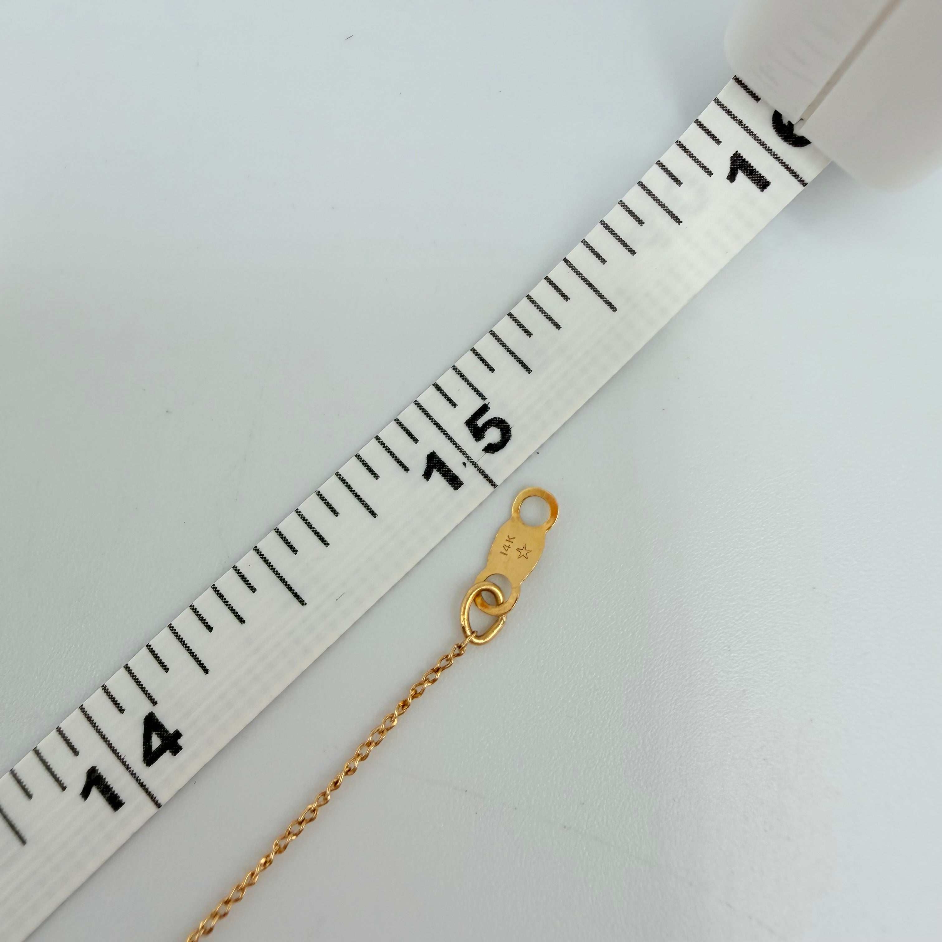 Solid 14K Yellow Gold Curb Chain Necklace 15 Inches