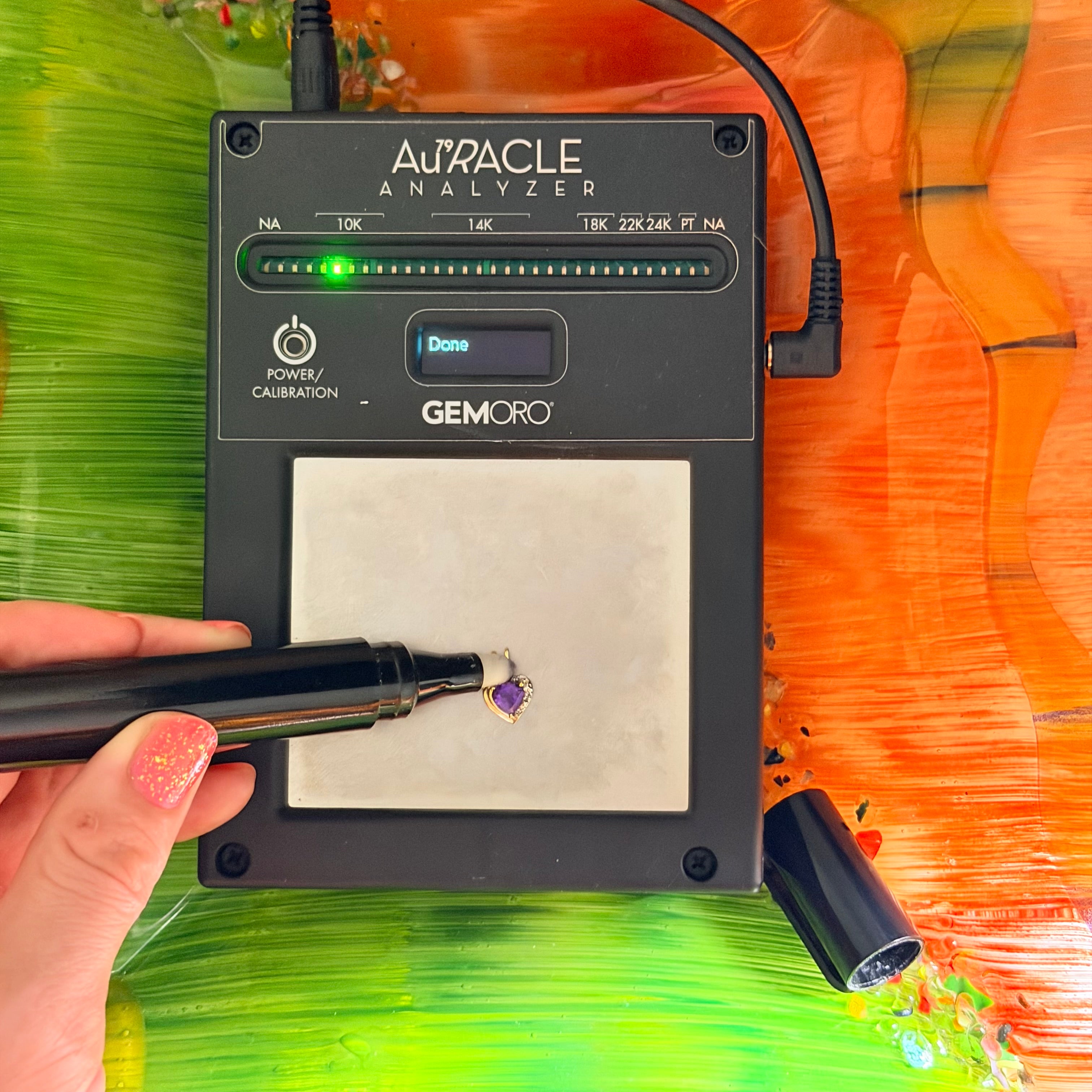 Solid 10K Yellow Gold Necklace Pendant with Heart Cut Amethyst