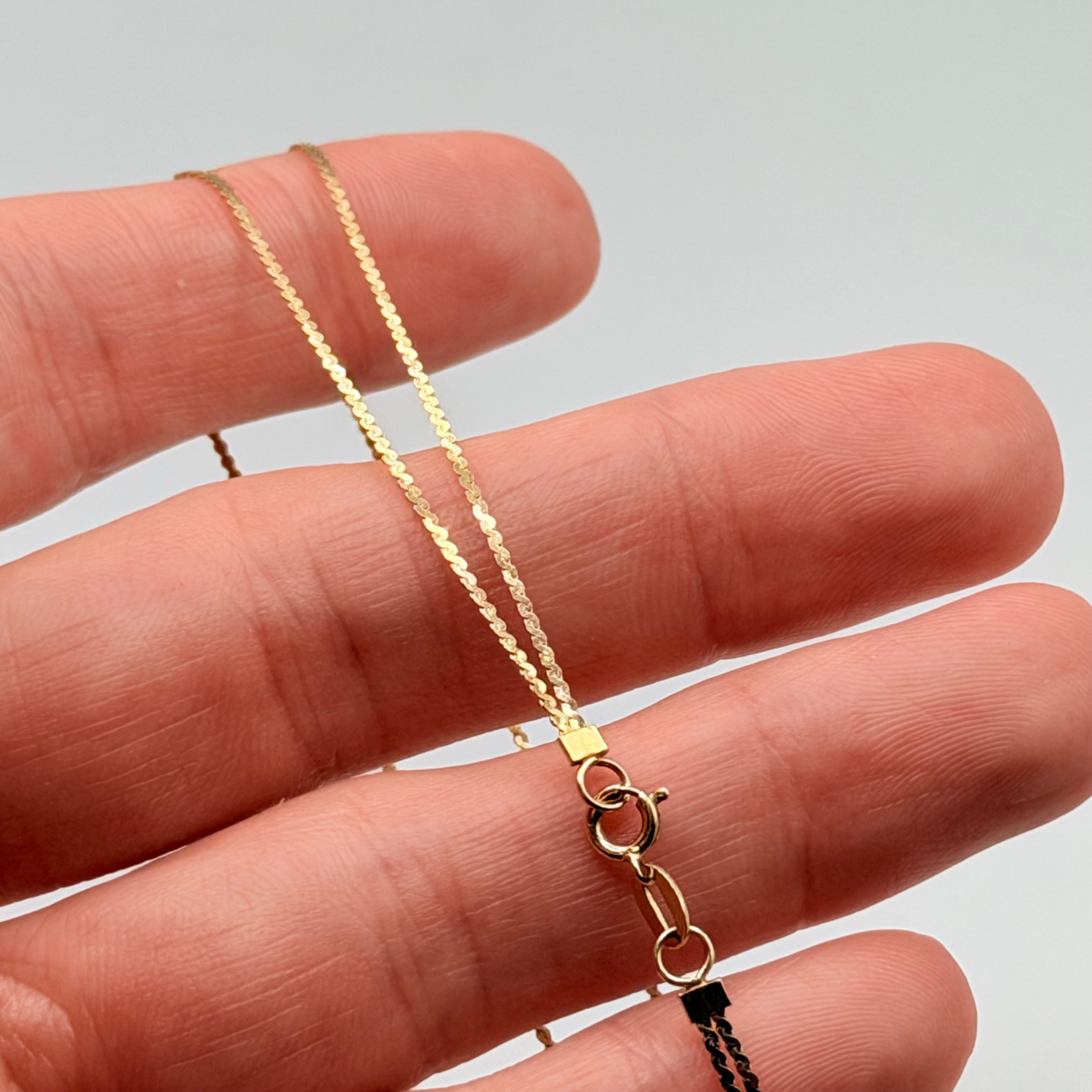 Solid 14K Yellow Gold Bracelet with Double Chain “S” Link 7.25 Inches