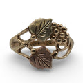 Black Hills Gold Ring, Solid 10K Gold, Tri Color Gold Grape & Leaf Design, Size 6