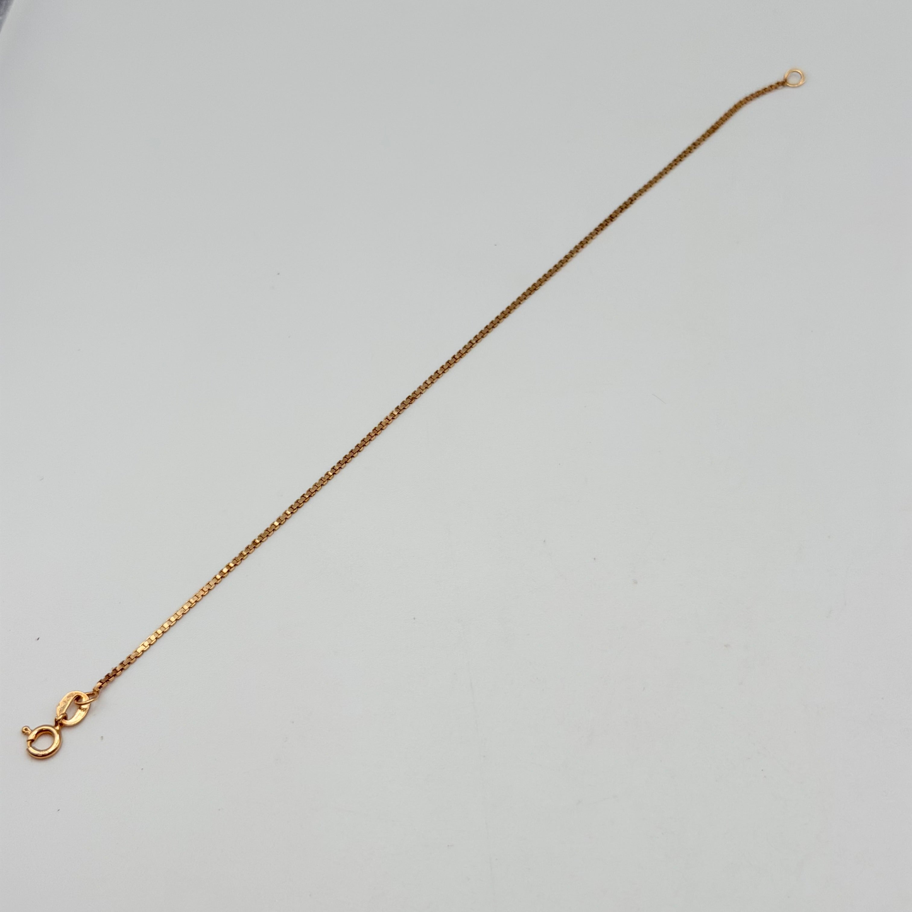Solid 14K Yellow Gold Box Link Bracelet – 7 Inches