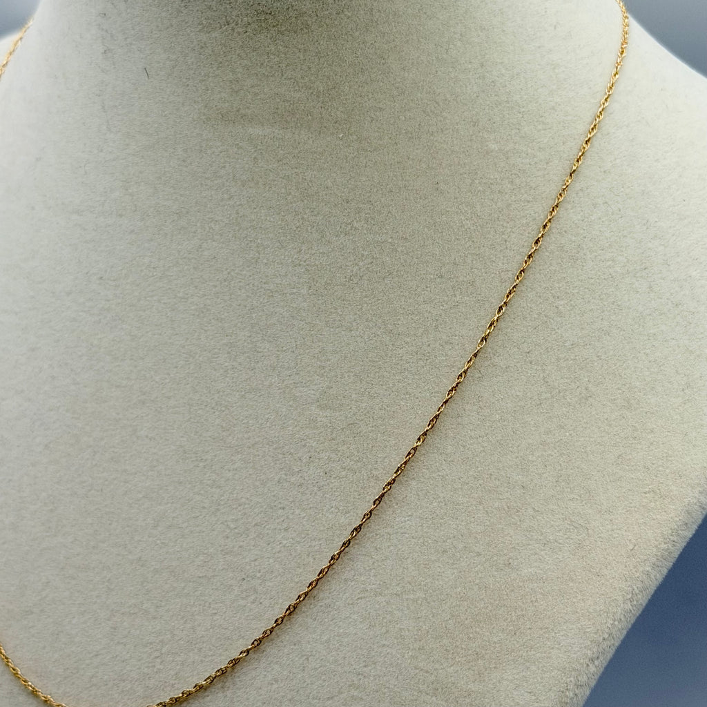 Solid 14K Yellow Gold Chain Necklace 16 Inches