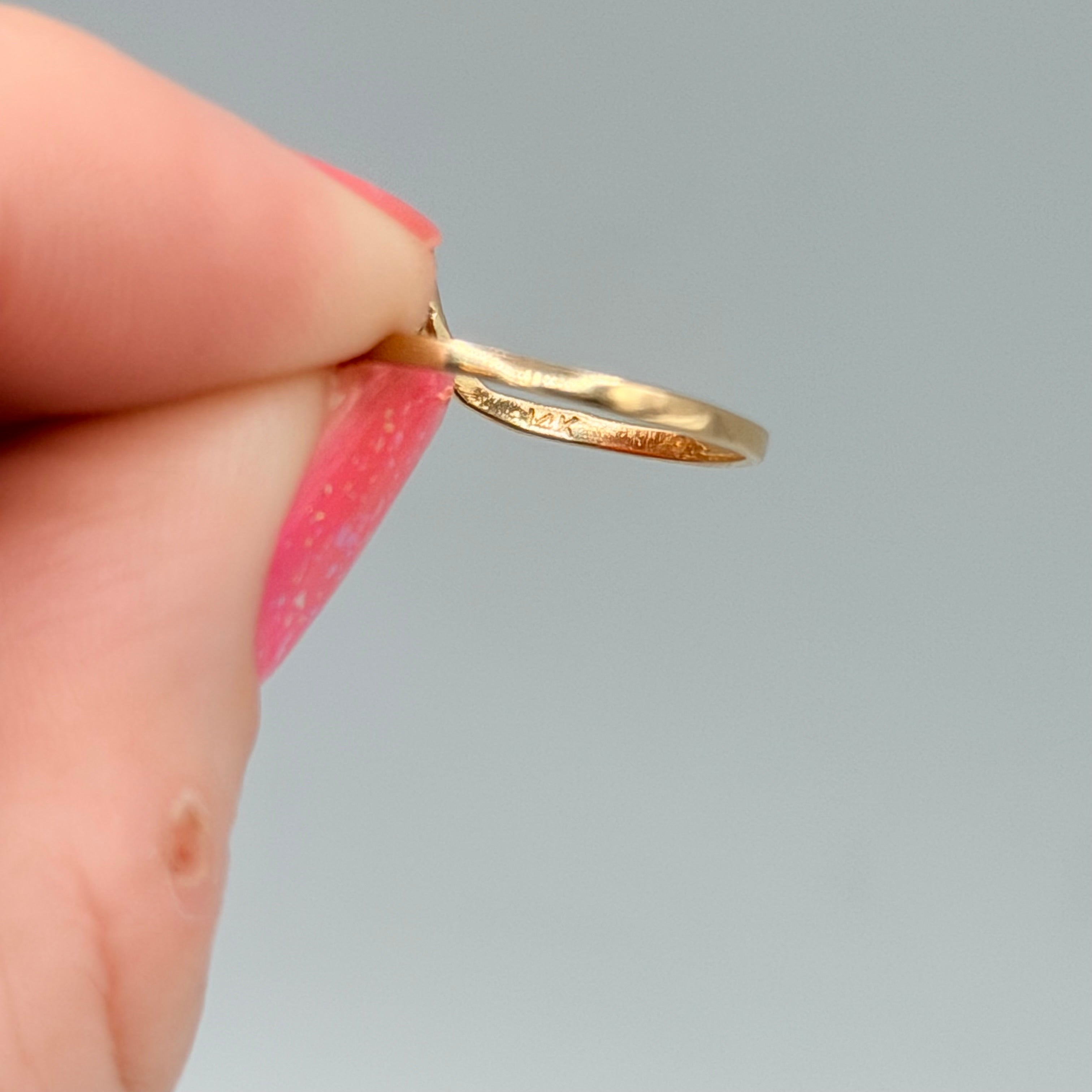 Solid 14K Yellow Gold Ring with Round Cut Ruby and Gemstone Cluster Size 5.5