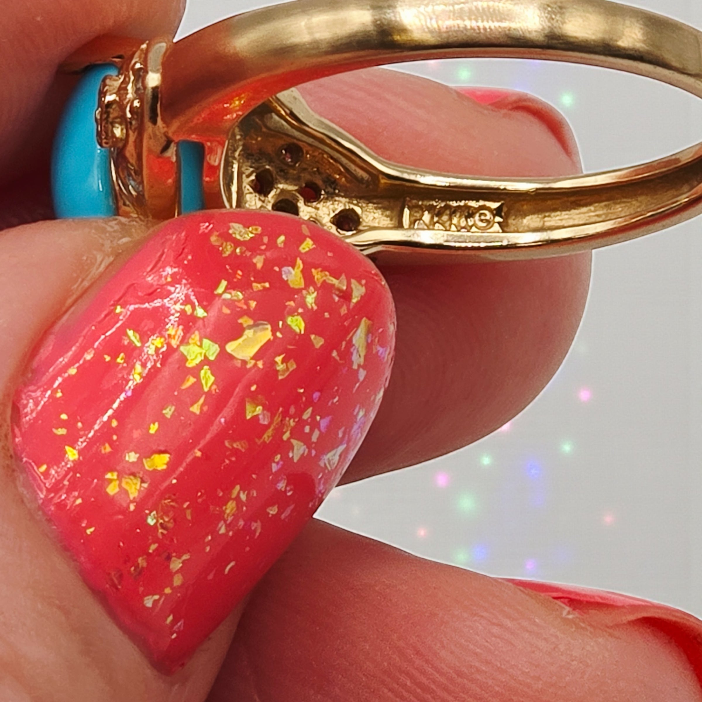 Solid 14K Gold Sleeping Beauty Turquoise Ring with Diamond Accents – Size 6