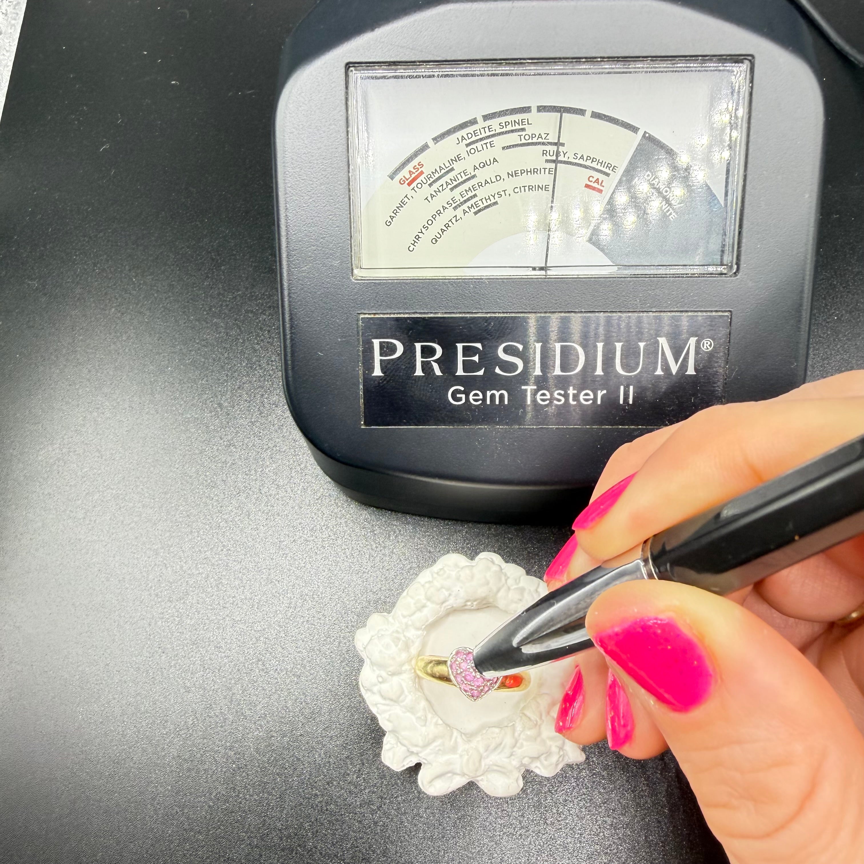 Solid 10K Yellow Gold Ring with Pink Sapphire Heart – Size 6.75