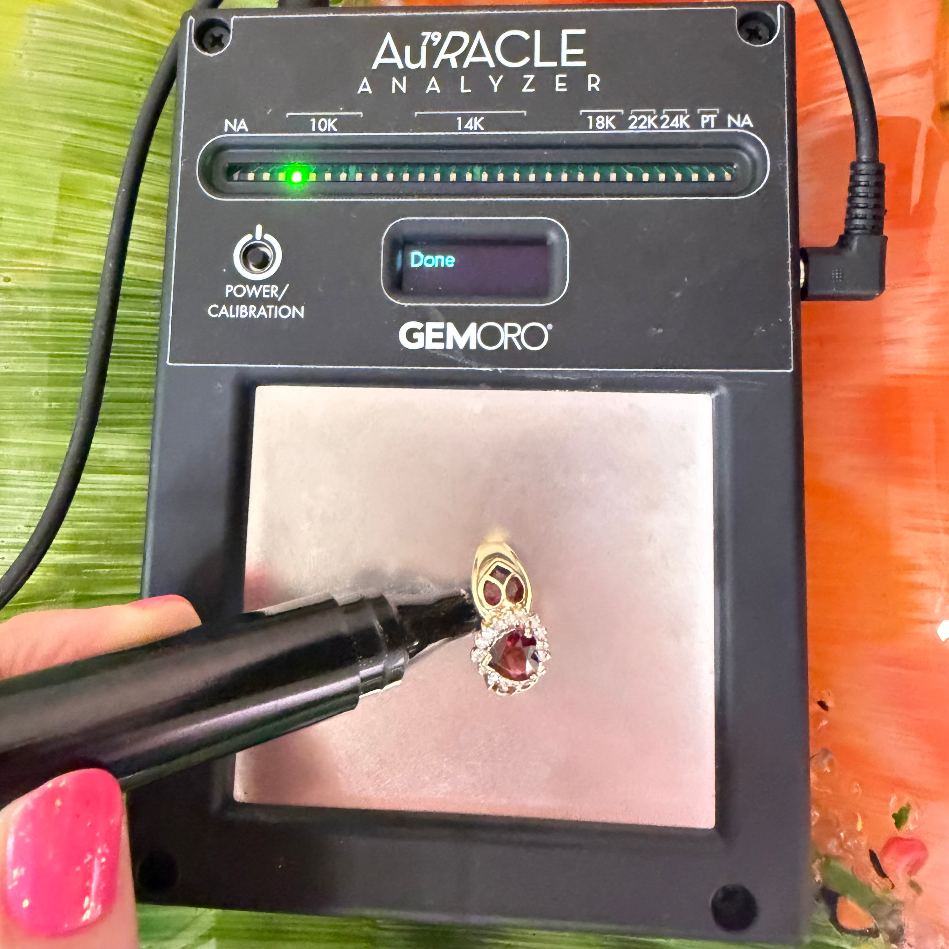 Solid 10K Yellow Gold Ring with Heart Cut Garnet & Diamond Accents - Size 6